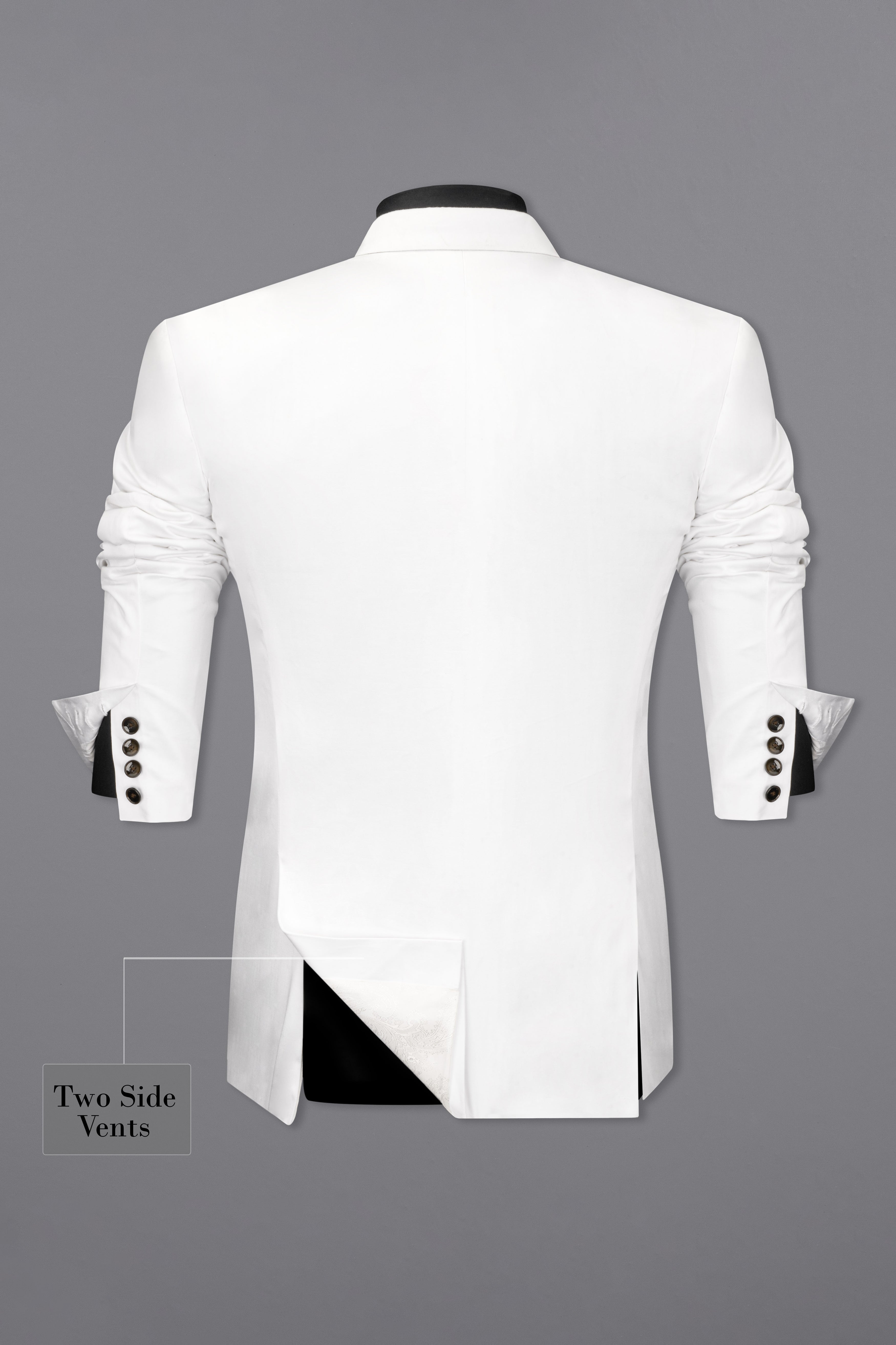 Bright White Solid Stretchable Premium Cotton traveler Blazer