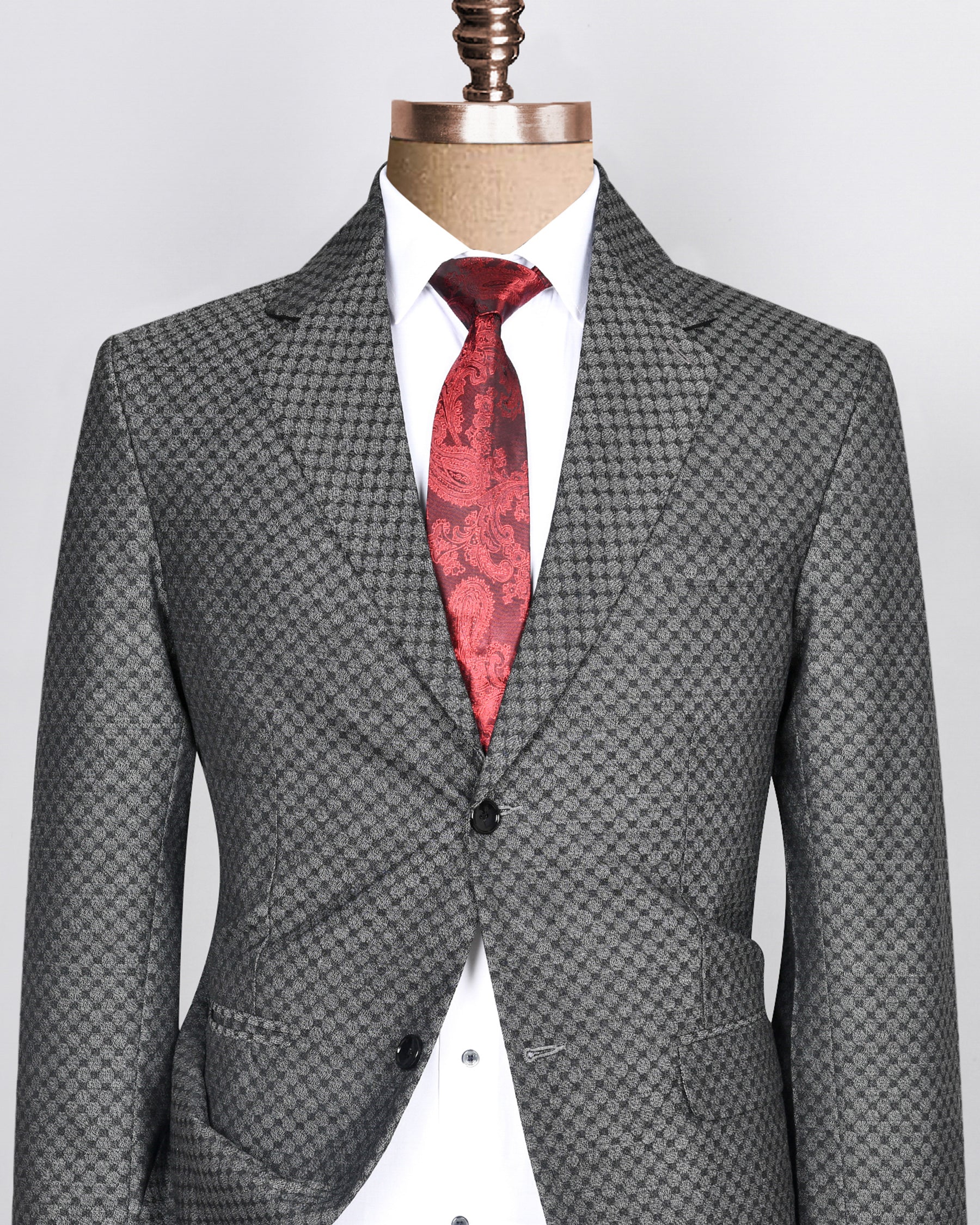 Pebble Grey Box Textured Wool blend Blazer BL518SB-54, BL518SB-36, BL518SB-56, BL518SB-50, BL518SB-42, BL518SB-44, BL518SB-52, BL518SB-38, BL518SB-40, BL518SB-46, BL518SB-48, BL518SB-58, BL518SB-60