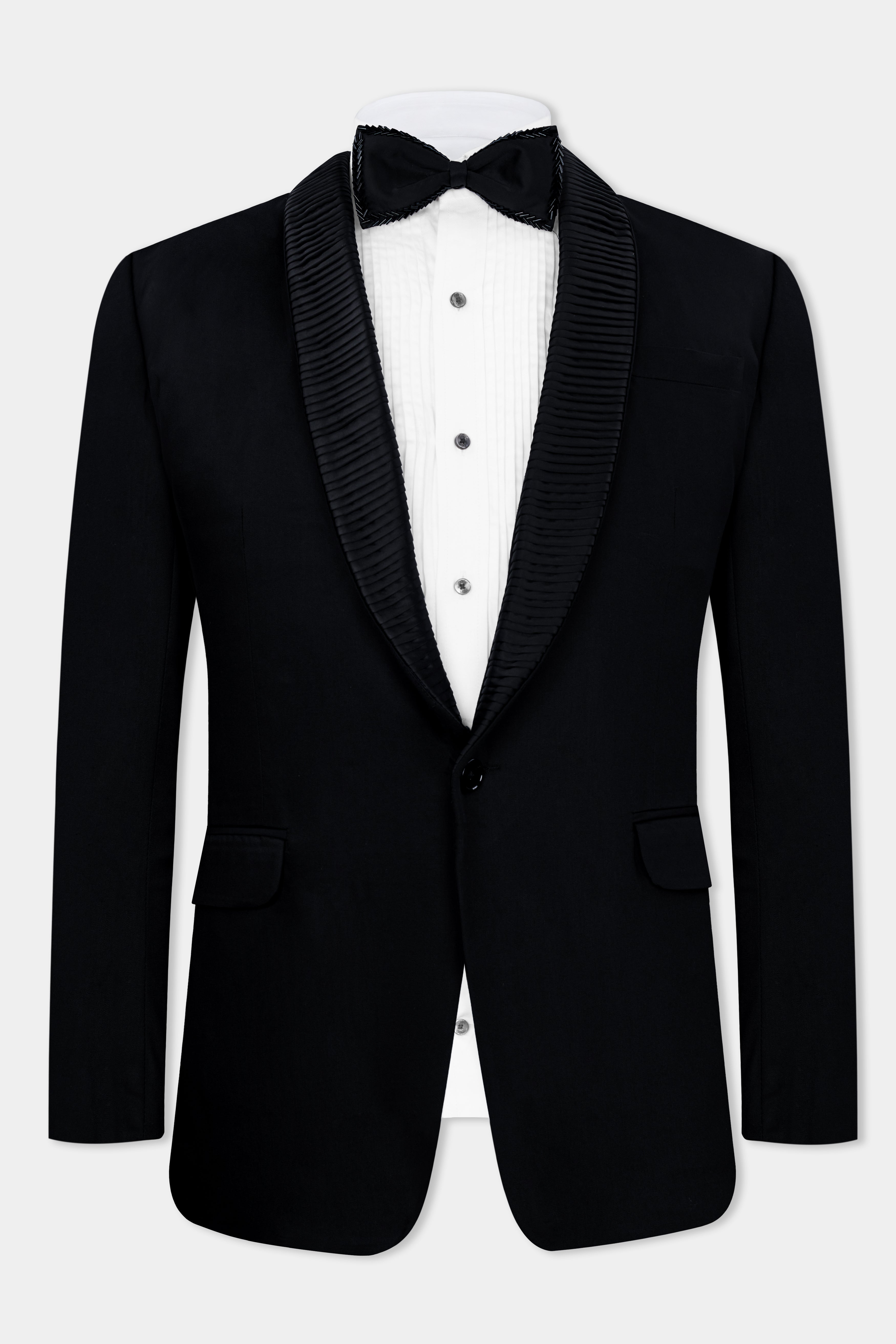 Jade Black Subtle Sheen Designer Dinner Tuxedo Blazer