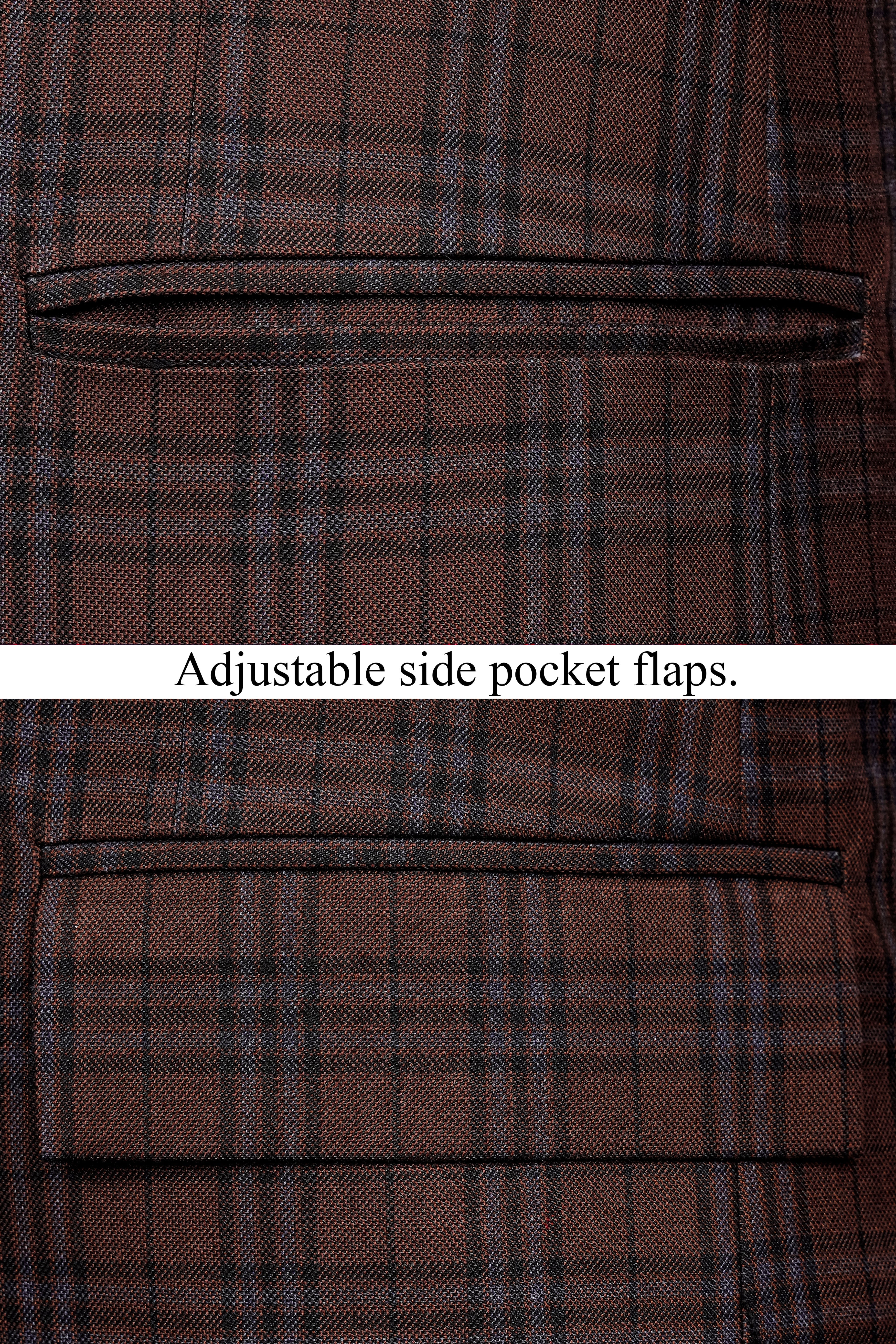 Gingerbread Plaid Wool blend Double-Brested Blazer