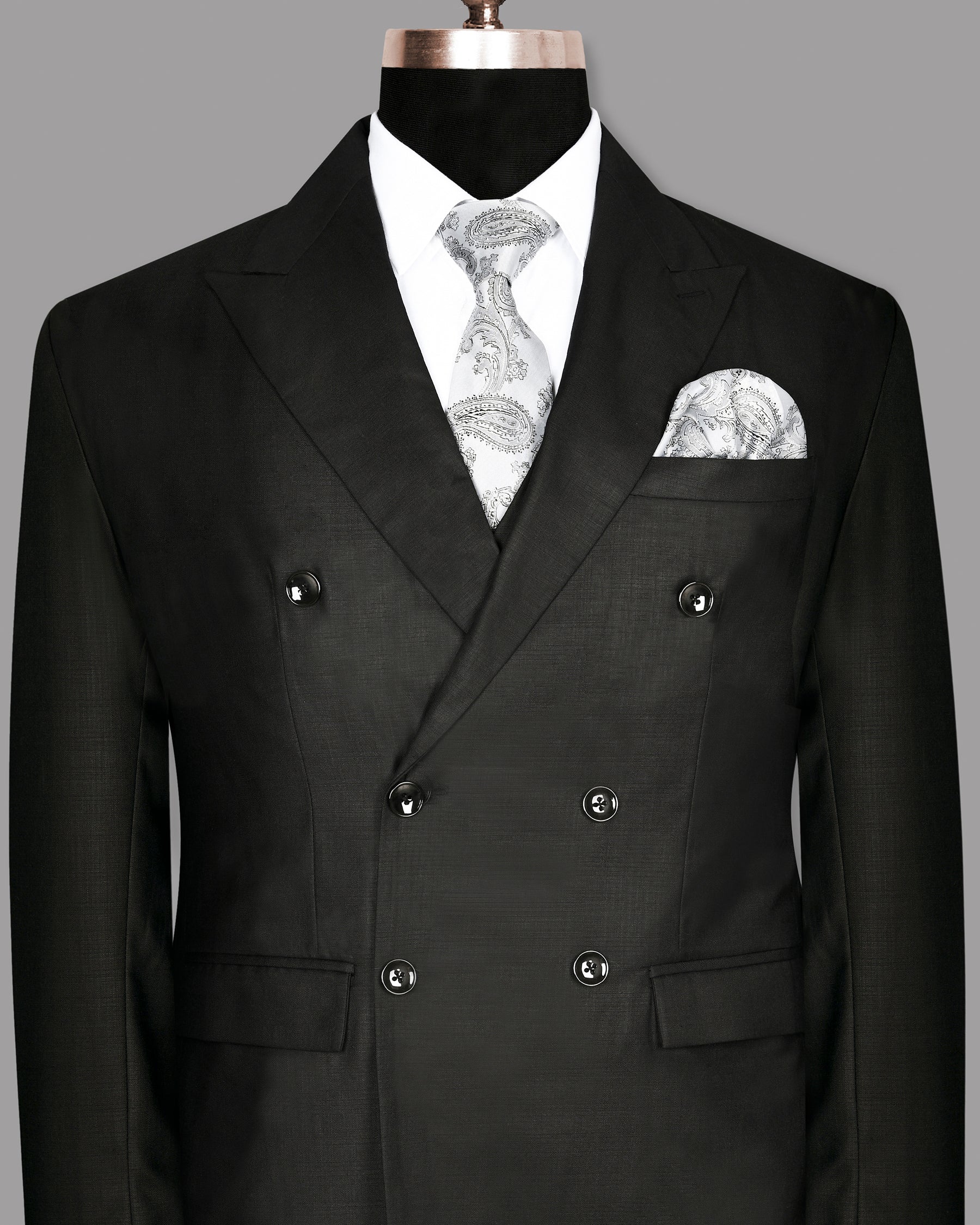 Jade Black Subtle Windowpane Wool Blend Double Breasted Blazer BL611DB-54, BL611DB-52, BL611DB-36, BL611DB-40, BL611DB-50, BL611DB-38, BL611DB-42, BL611DB-44, BL611DB-46, BL611DB-58, BL611DB-56, BL611DB-48, BL611DB-60