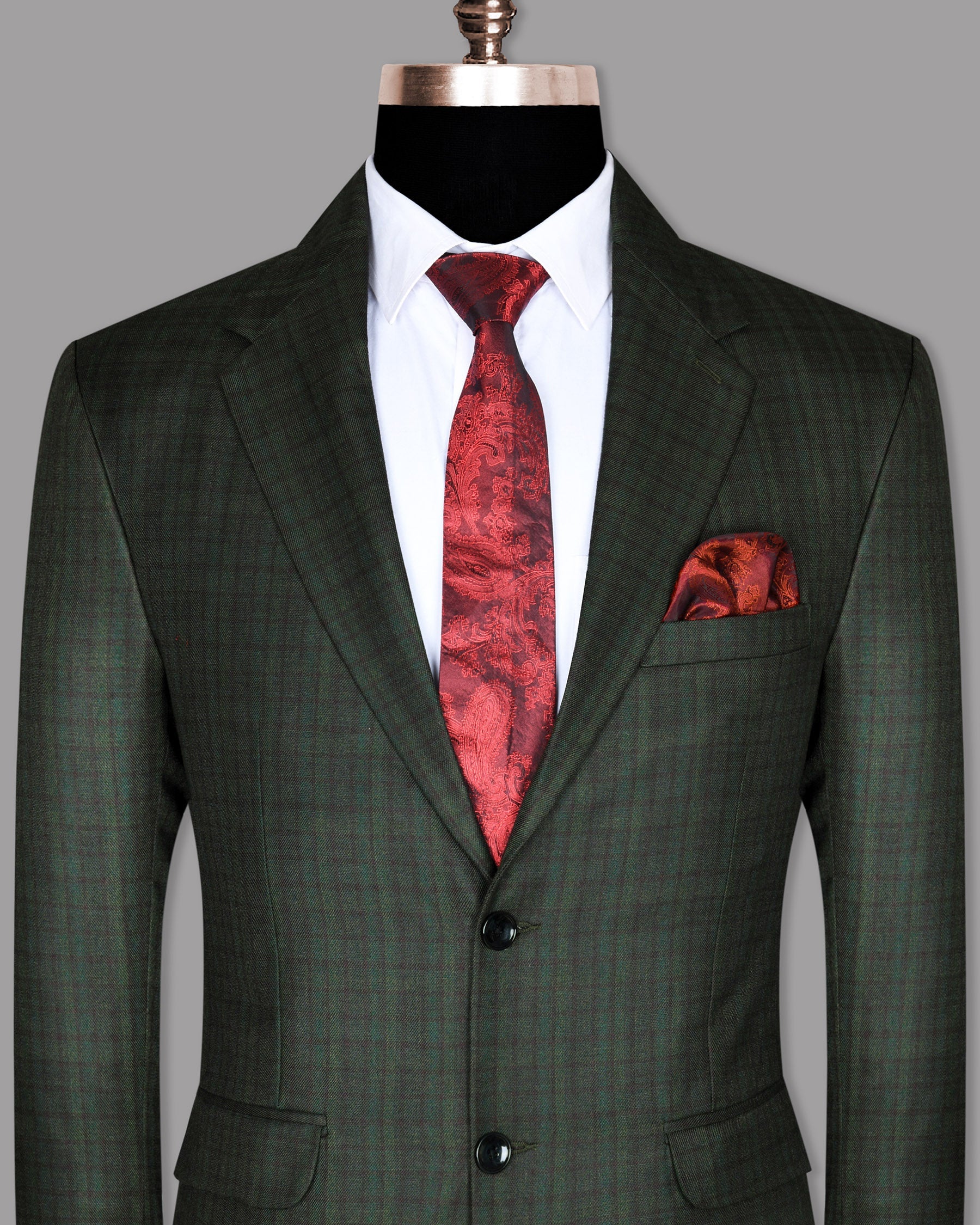 Emerald with Maroon Checked Wool Blazer BL704SB-38, BL704SB-52, BL704SB-36, BL704SB-42, BL704SB-56, BL704SB-58, BL704SB-60, BL704SB-54, BL704SB-40, BL704SB-46, BL704SB-48, BL704SB-50, BL704SB-44