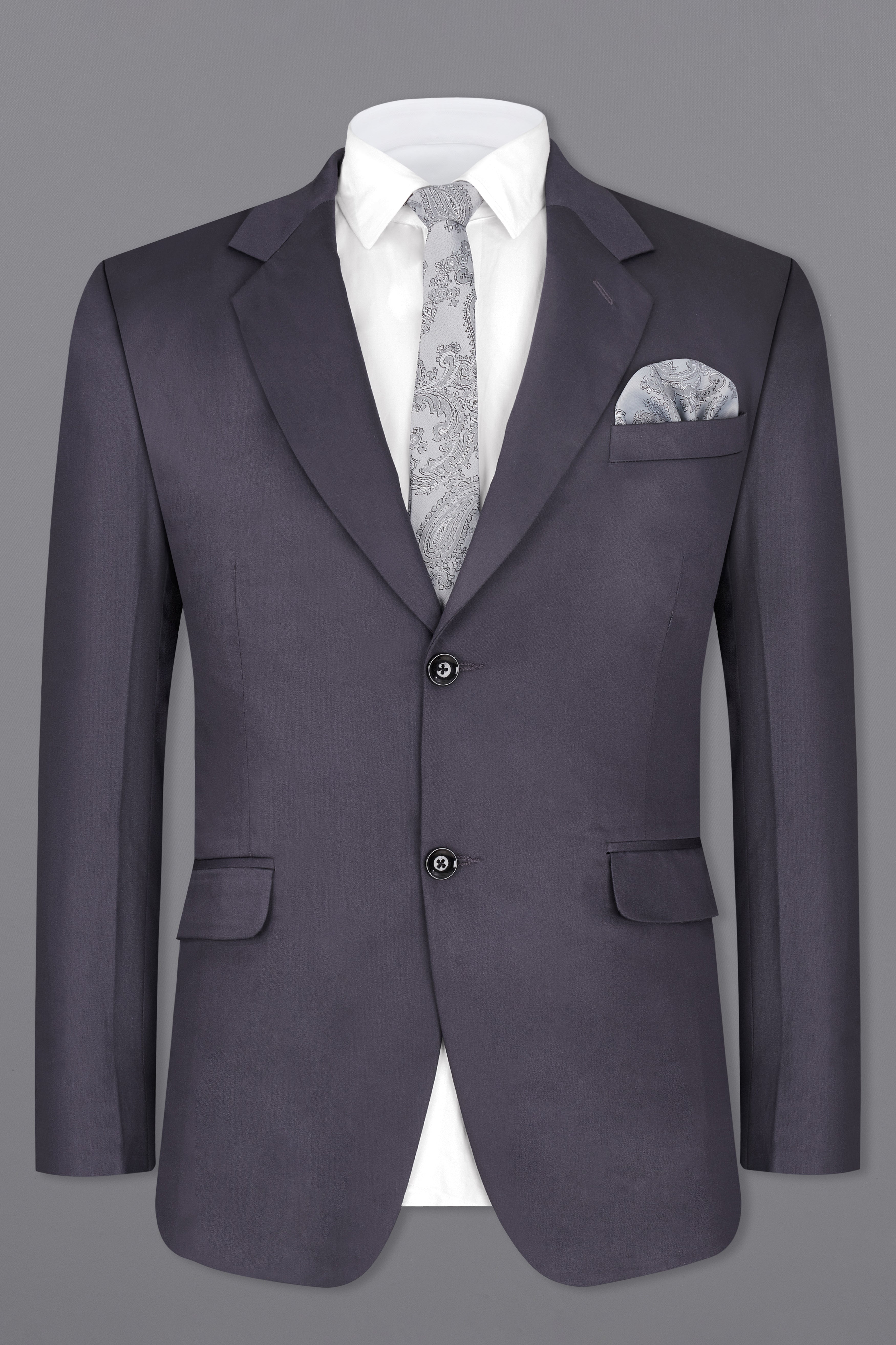 Porpoise Grey Subtle Sheen Wool Blazer