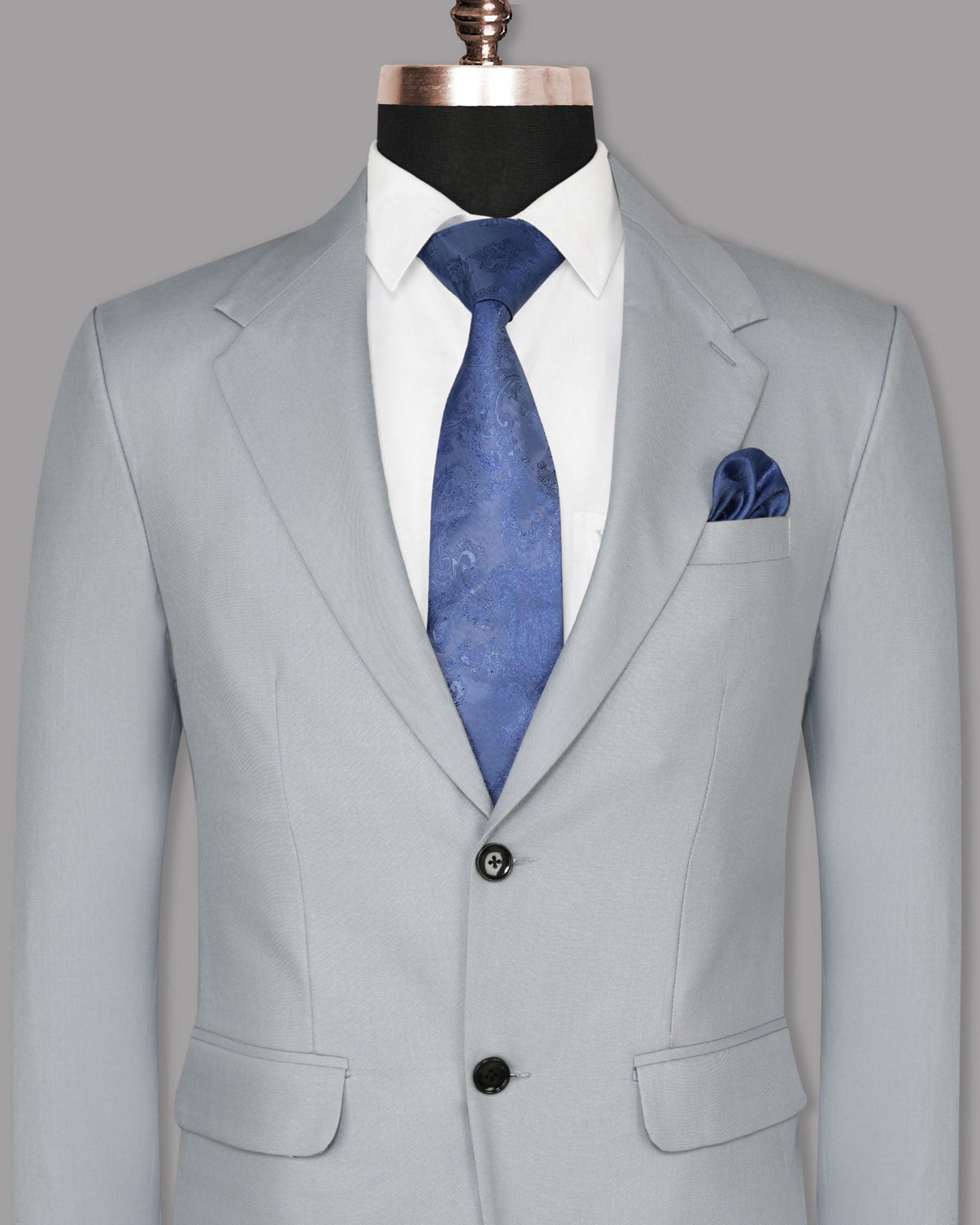 Light Grey Subtle Textured Wool Blend Blazer BL791SB-40, BL791SB-48, BL791SB-42, BL791SB-36, BL791SB-50, BL791SB-38, BL791SB-56, BL791SB-60, BL791SB-44, BL791SB-46, BL791SB-54, BL791SB-58, BL791SB-52