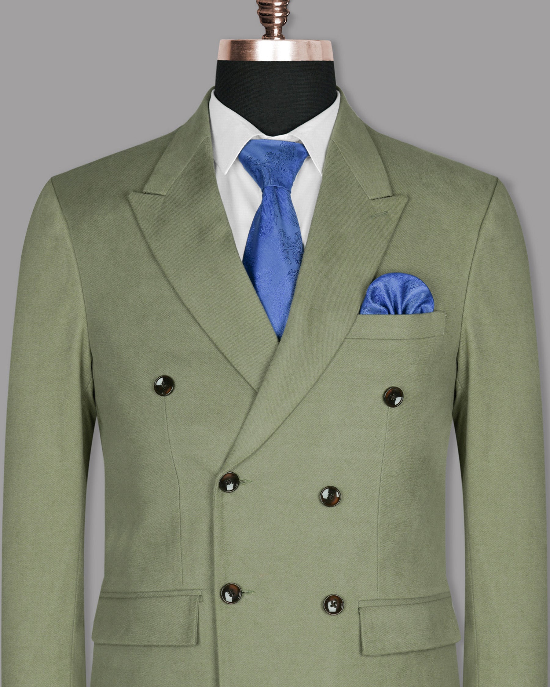 Crocodile Green Heavyweight Premium Cotton Double-Breasted Winter Blazer BL918-DB-58, BL918-DB-40, BL918-DB-38, BL918-DB-60, BL918-DB-36, BL918-DB-42, BL918-DB-46, BL918-DB-56, BL918-DB-50, BL918-DB-48, BL918-DB-52, BL918-DB-54, BL918-DB-44