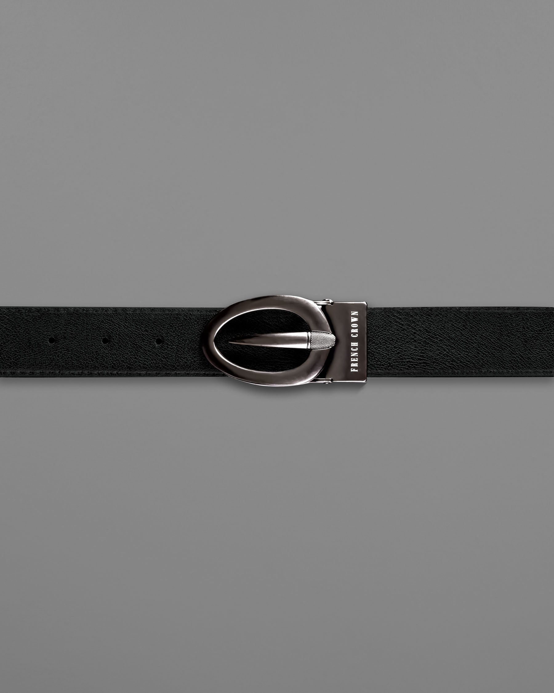 Matt Grey Oval  buckled Reversible jade Black and Brown Slight Textured Vegan Leather Handcrafted Belt BT025-28, BT025-30, BT025-32, BT025-34, BT025-36, BT025-38