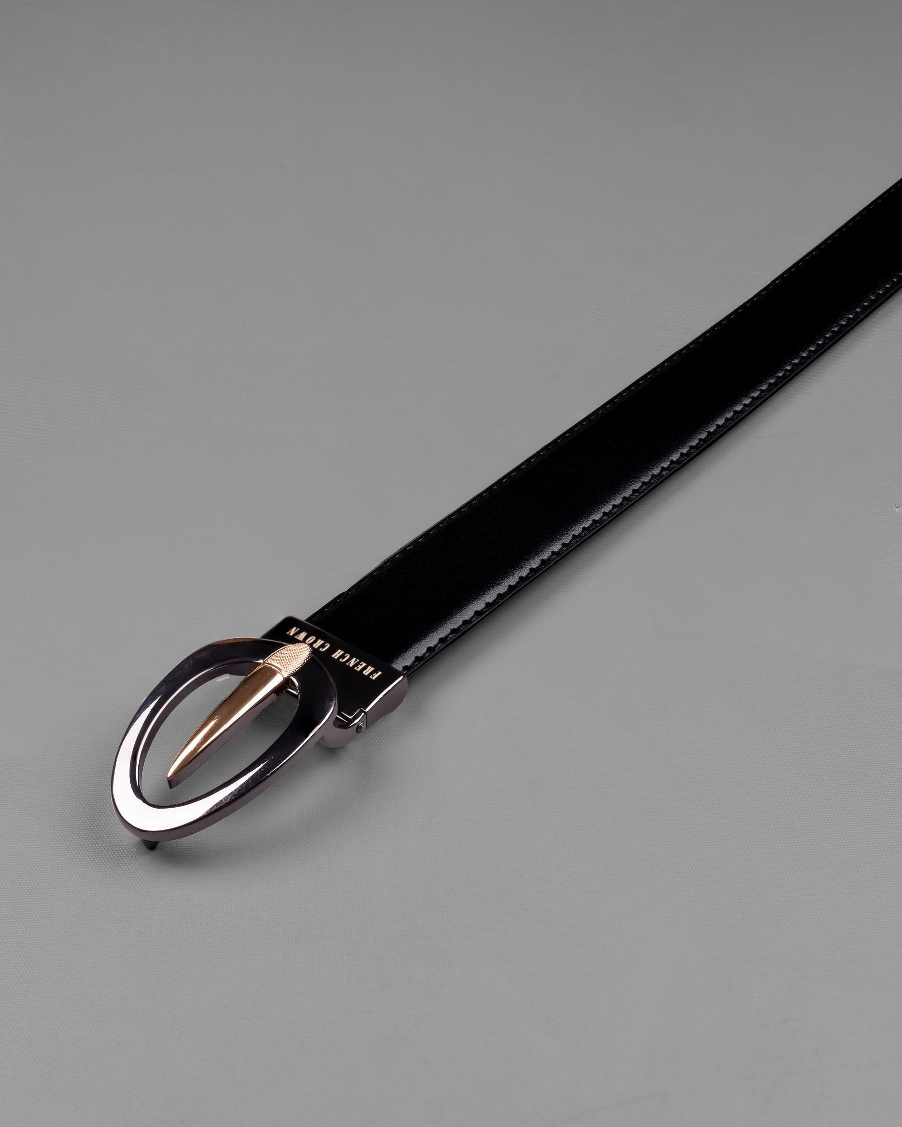 Glossy Grey and Golden Oval buckled Reversible jade Black and tan Slight Textured Vegan Leather Handcrafted Belt BT026-28, BT026-30, BT026-32, BT026-34, BT026-36, BT026-38