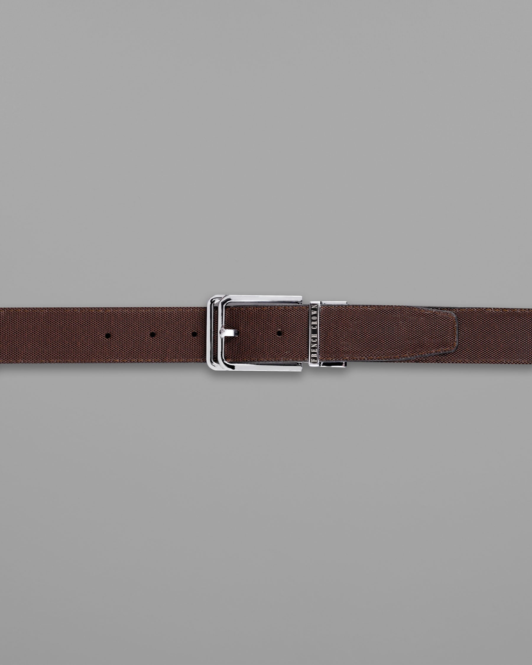 Silver buckled Reversible jade Black and Brown Vegan Leather Handcrafted Belt BT046-28, BT046-30, BT046-32, BT046-34, BT046-36, BT046-38