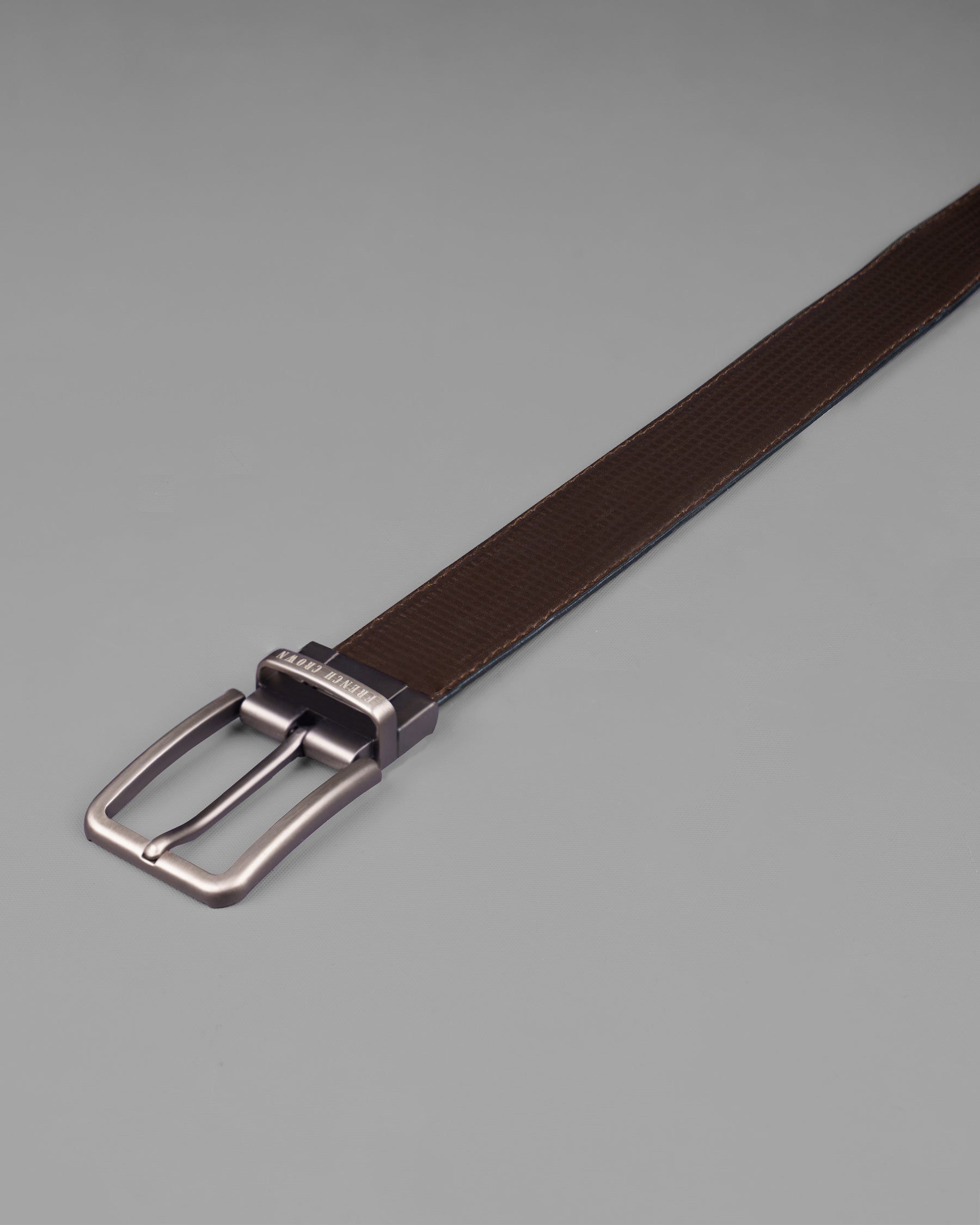 Silver Buckle Glossy Finish with Jade Black and Brown Leather Free Handcrafted Reversible Belt BT054-28, BT054-30, BT054-32, BT054-34, BT054-36, BT054-38