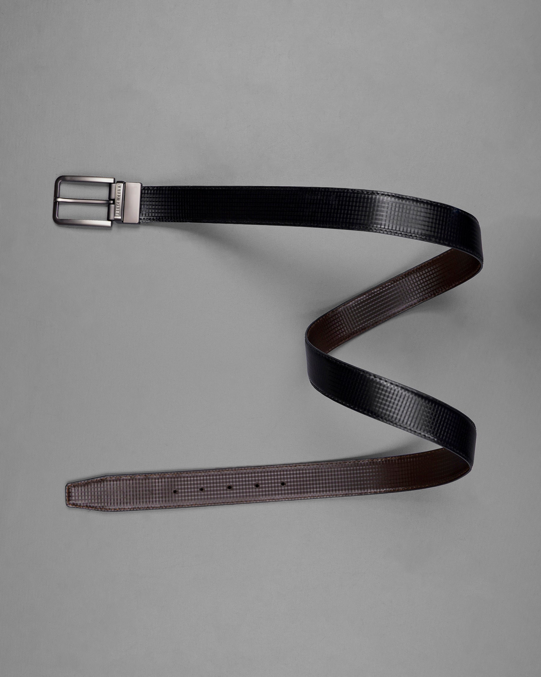 Silver Buckle Glossy Finish with Jade Black and Brown Leather Free Handcrafted Reversible Belt BT054-28, BT054-30, BT054-32, BT054-34, BT054-36, BT054-38