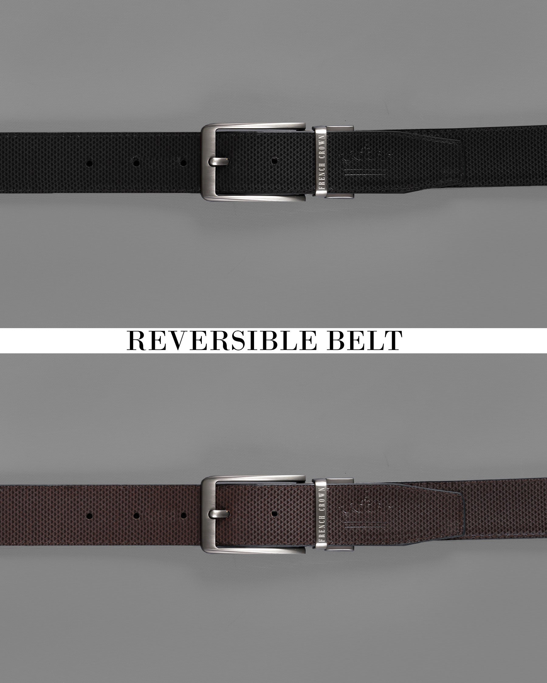 Silver Buckle with Jade Black and Brown Leather Free Handcrafted Reversible Belt BT056-28, BT056-30, BT056-32, BT056-34, BT056-36, BT056-38