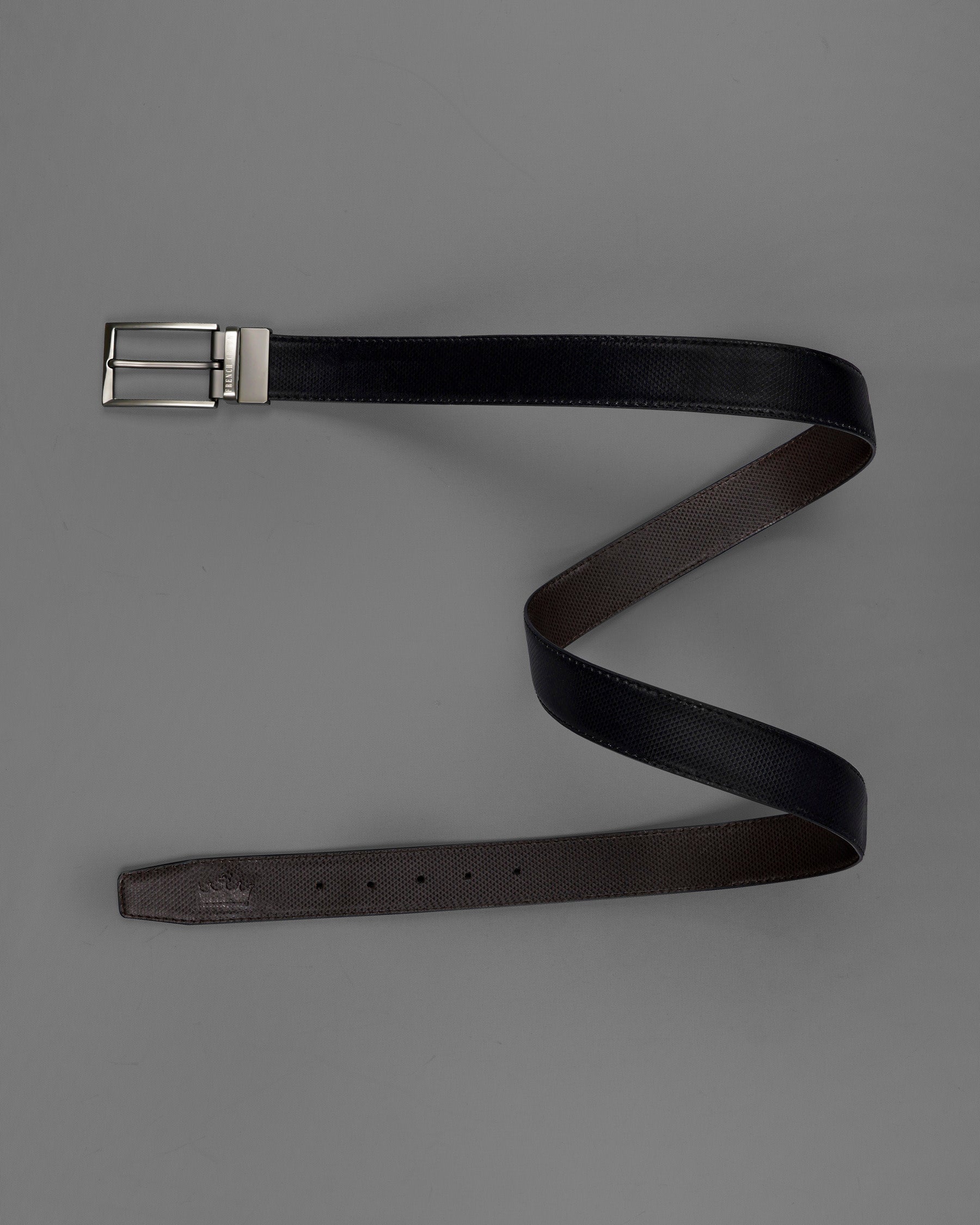 Silver Buckle with Jade Black and Brown Leather Free Handcrafted Reversible Belt BT058-28, BT058-30, BT058-32, BT058-34, BT058-36, BT058-38