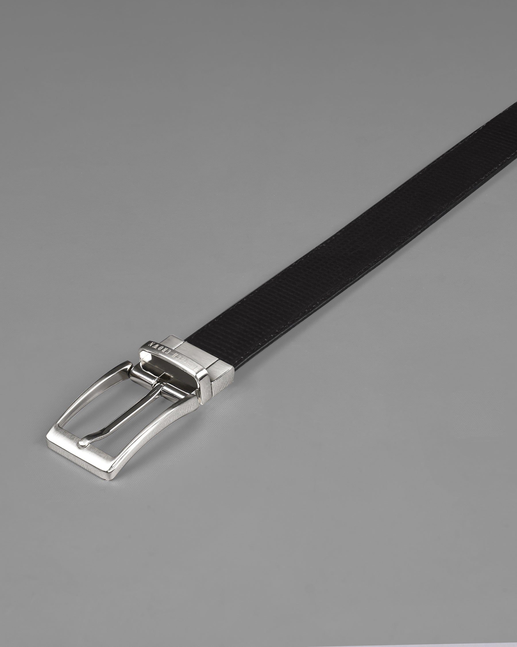 Silver Shiny Buckle with Jade Black and Brown Leather Free Handcrafted Reversible Belt BT066-28, BT066-30, BT066-32, BT066-34, BT066-36, BT066-38