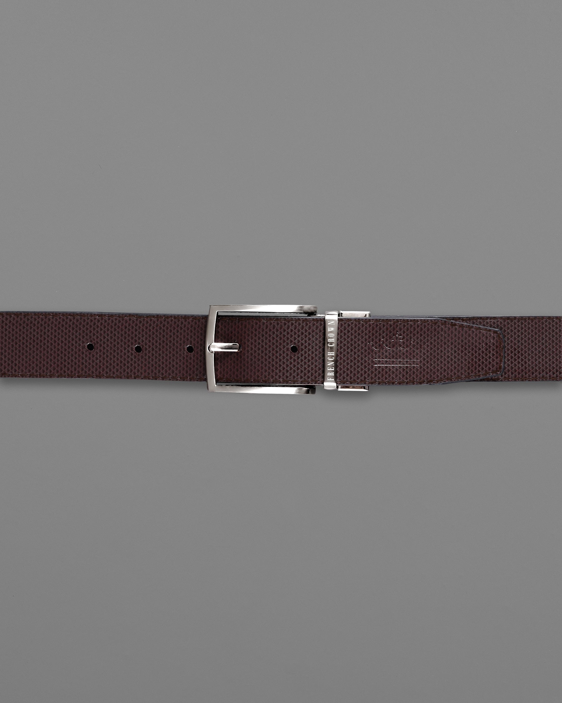 Silver Metallic Shiny Buckle with Jade Black and Brown Leather Free Handcrafted Reversible Belt BT069-28, BT069-30, BT069-32, BT069-34, BT069-36, BT069-38