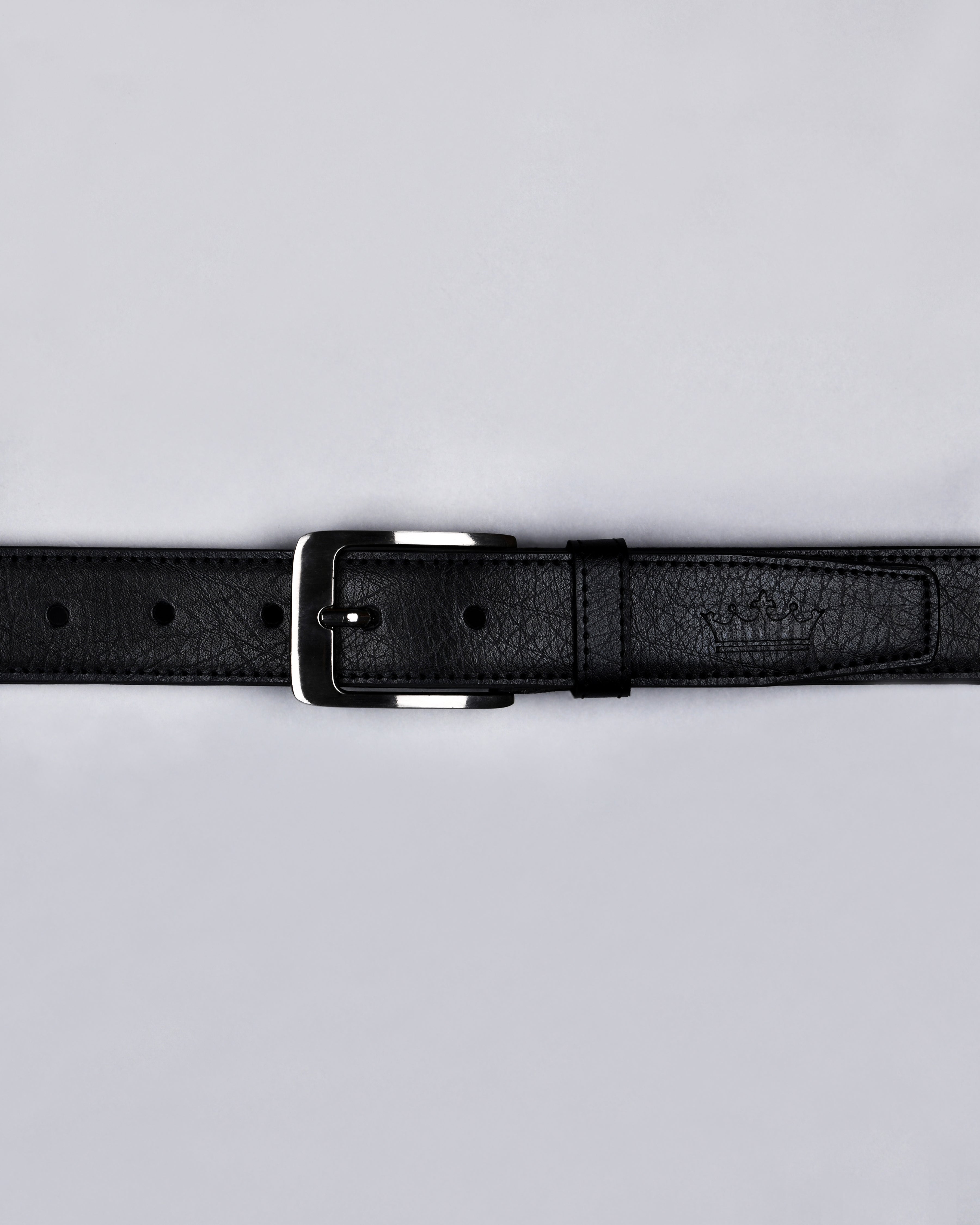 Jade Black Slight Textured Vegan Leather Handcrafted Belt BT15-32, BT15-34, BT15-36, BT15-28, BT15-30, BT15-38