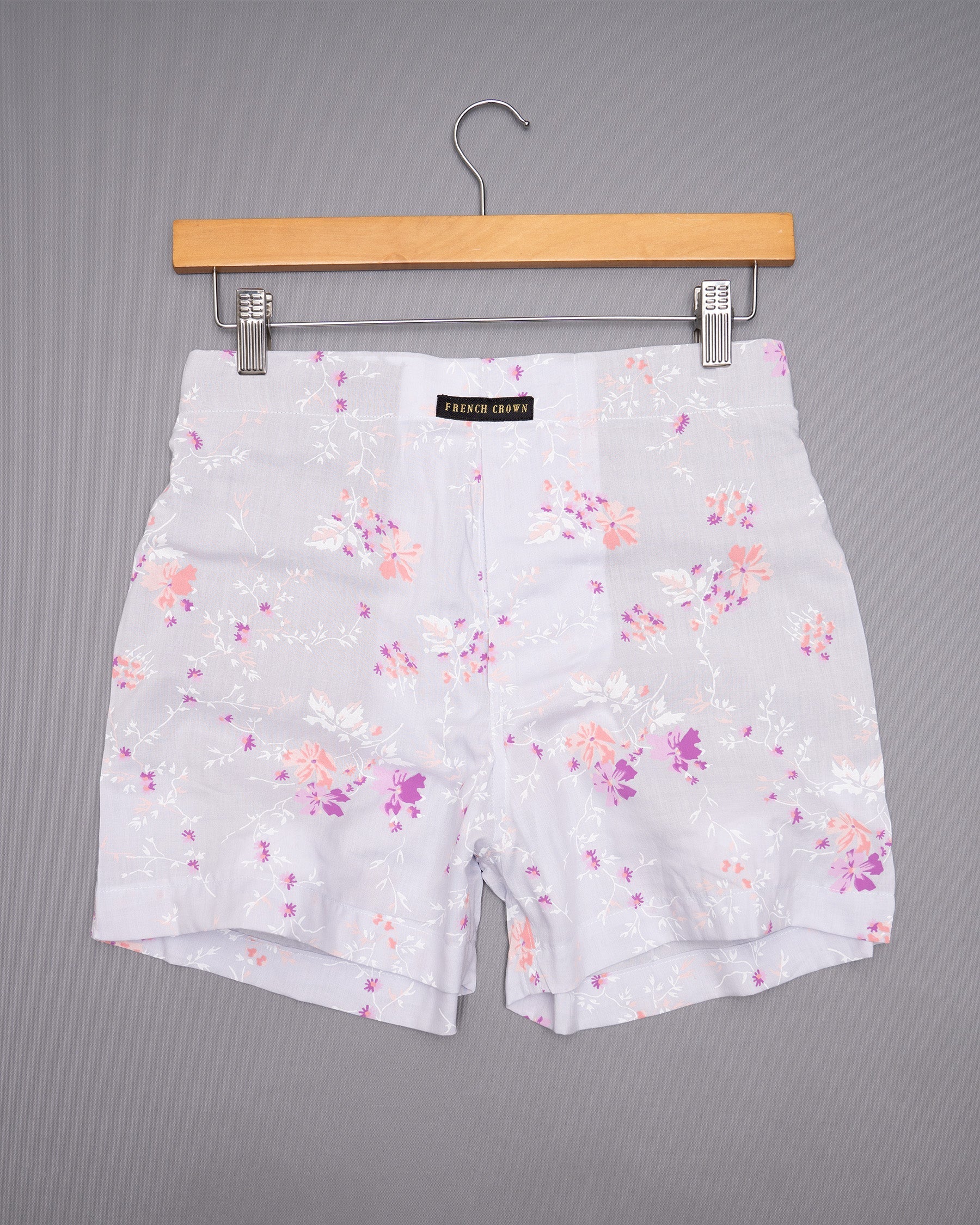 Snuff Orchid Light Grey Printed Tencel Boxers BX386-01-28, BX386-01-30, BX386-01-32, BX386-01-34, BX386-01-36, BX386-01-38, BX386-01-40, BX386-01-42, BX386-01-44