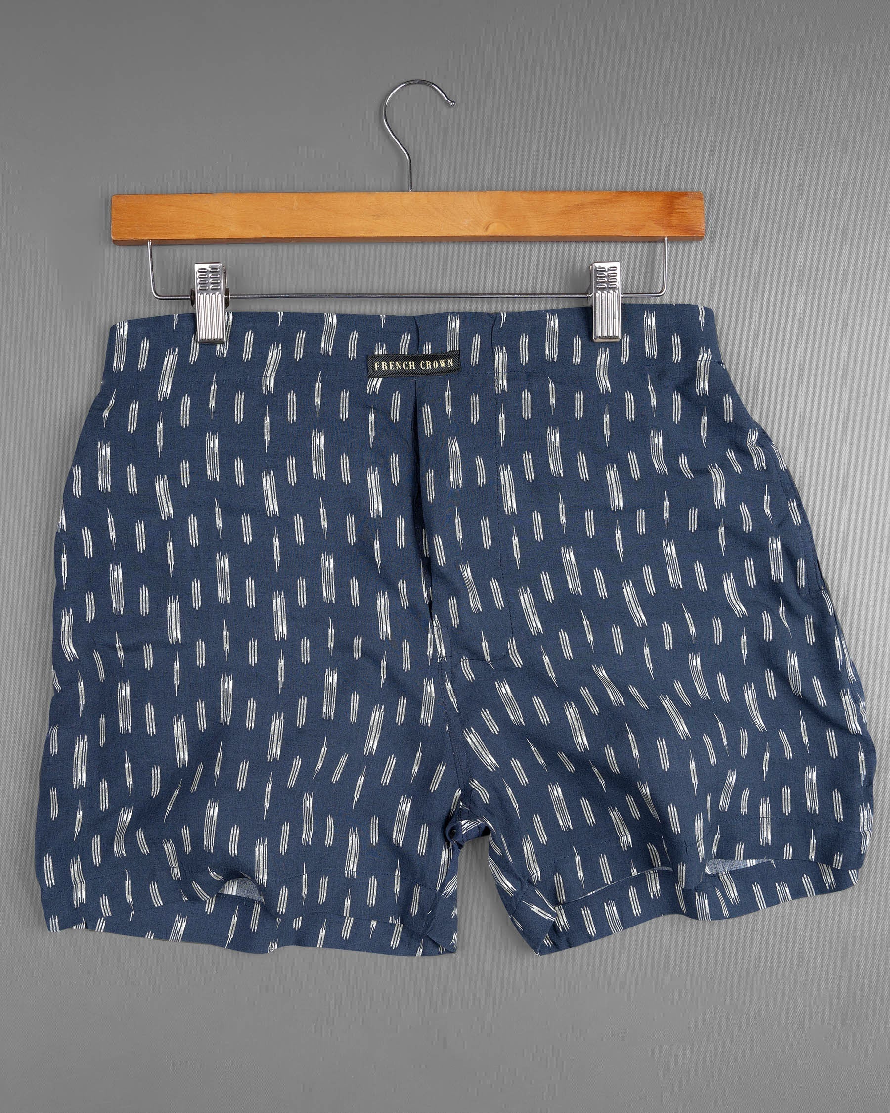 Zodiac Blue With Ikat Printed Premium Tencel Boxers BX404-02-28, BX404-02-30, BX404-02-32, BX404-02-34, BX404-02-36, BX404-02-38, BX404-02-40, BX404-02-42, BX404-02-44