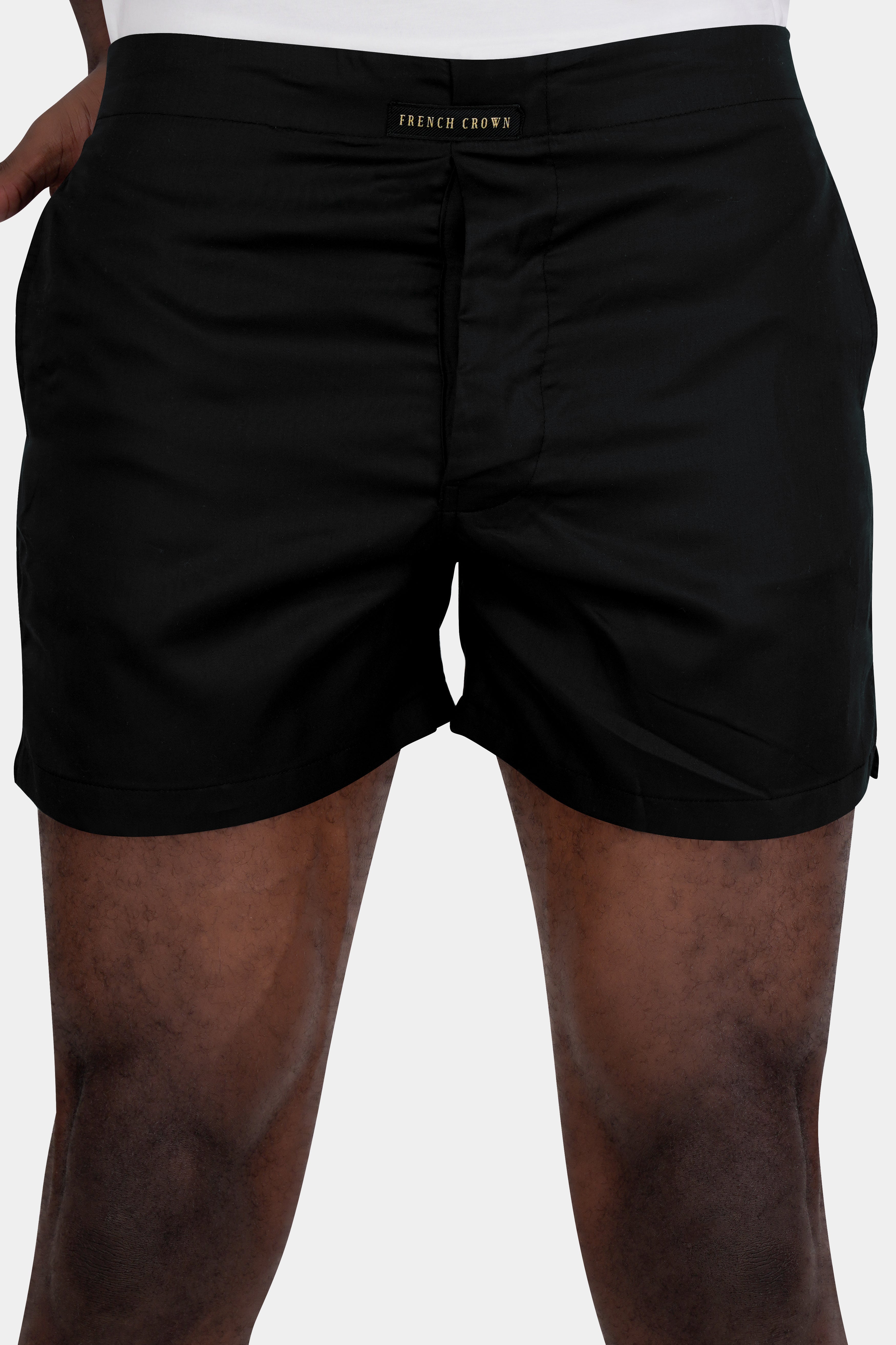 Jade Black Solid Premium Cotton Boxer