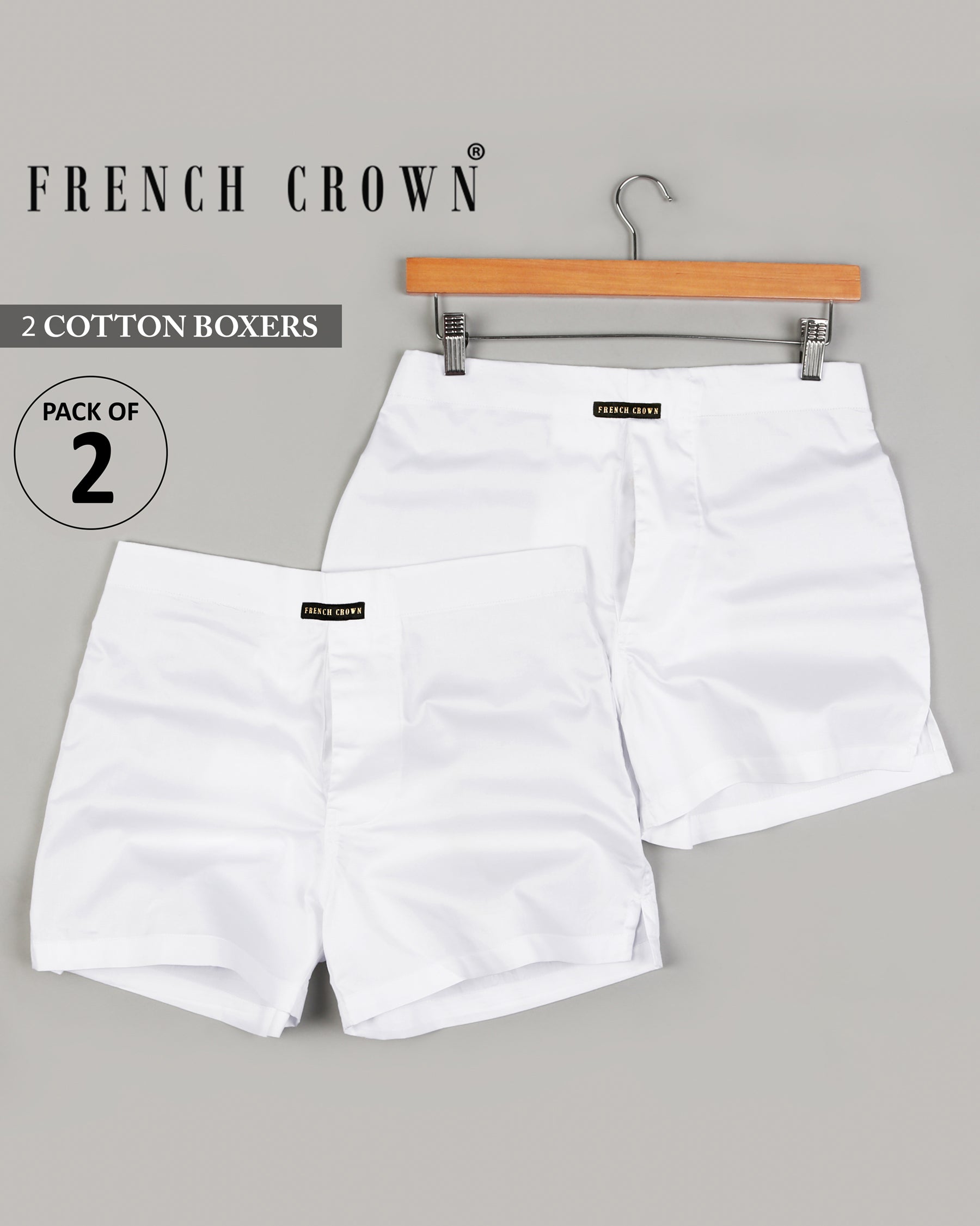 Two White Giza Cotton Boxers