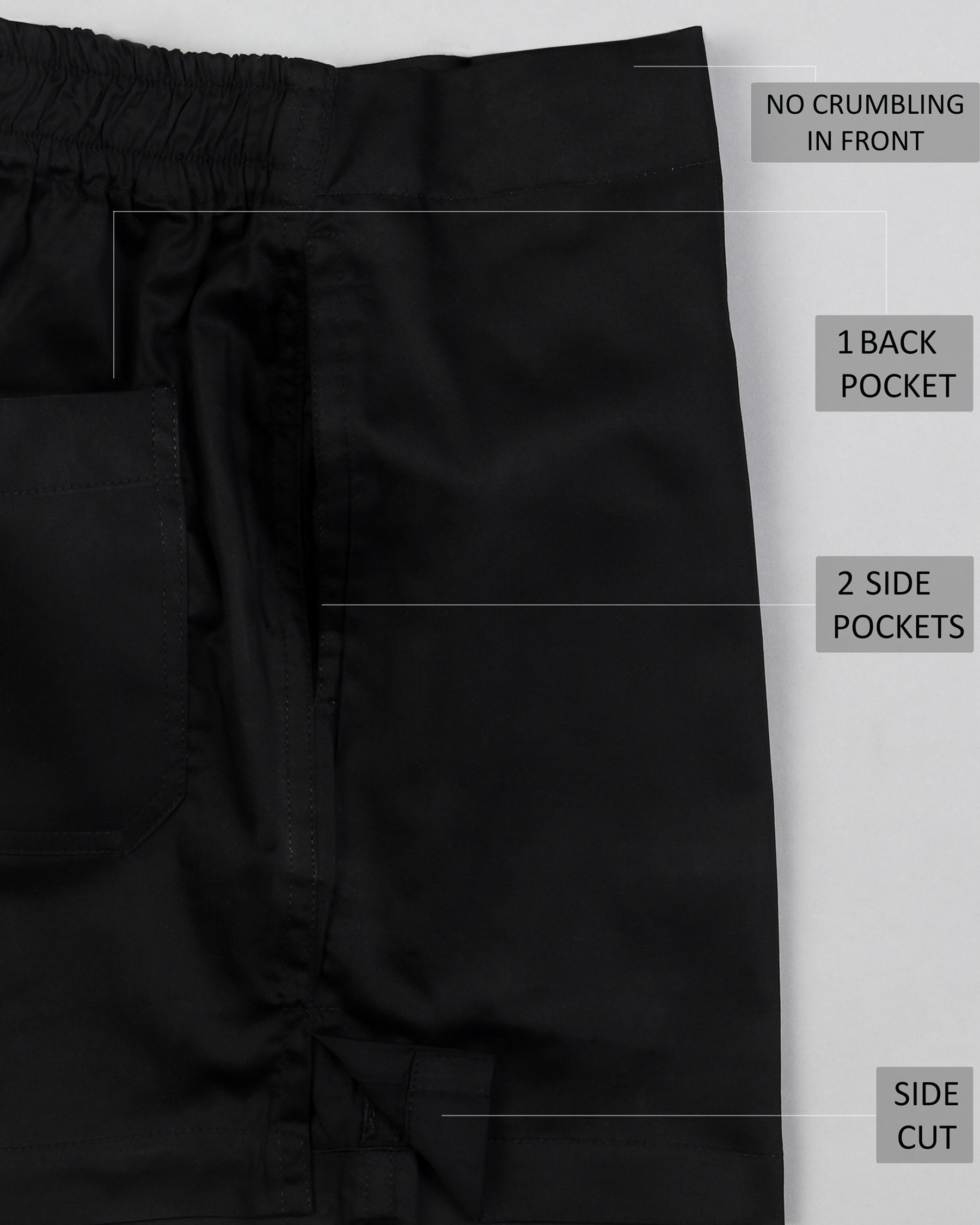 Two Black Solid Premium Cotton Boxers BX044-28, BX044-30, BX044-32, BX044-34, BX044-36, BX044-38, BX044-40, BX044-42, BX044-44