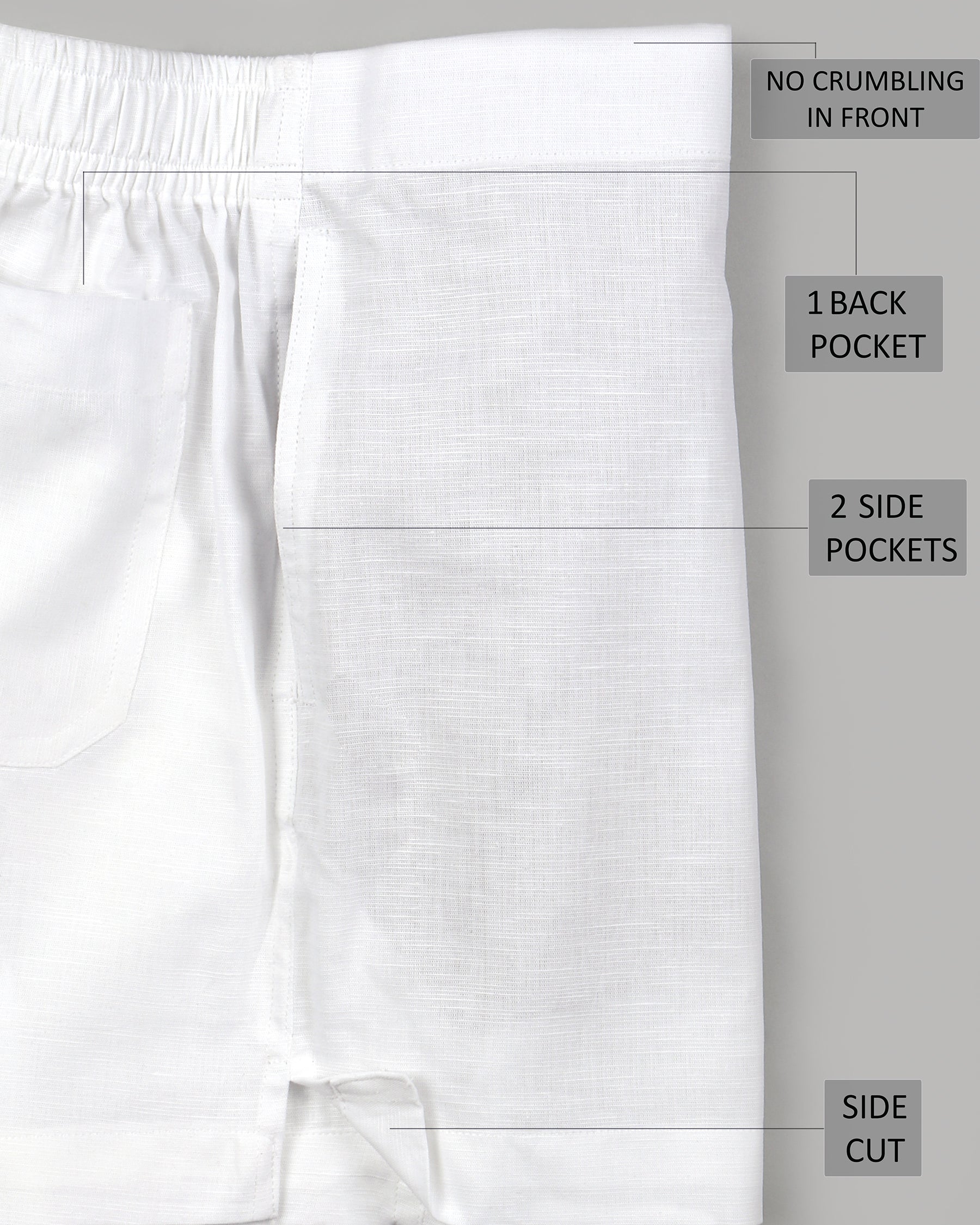 Two White Premium Linen Boxers BX045-28, BX045-30, BX045-32, BX045-34, BX045-36, BX045-38, BX045-40, BX045-42, BX045-44