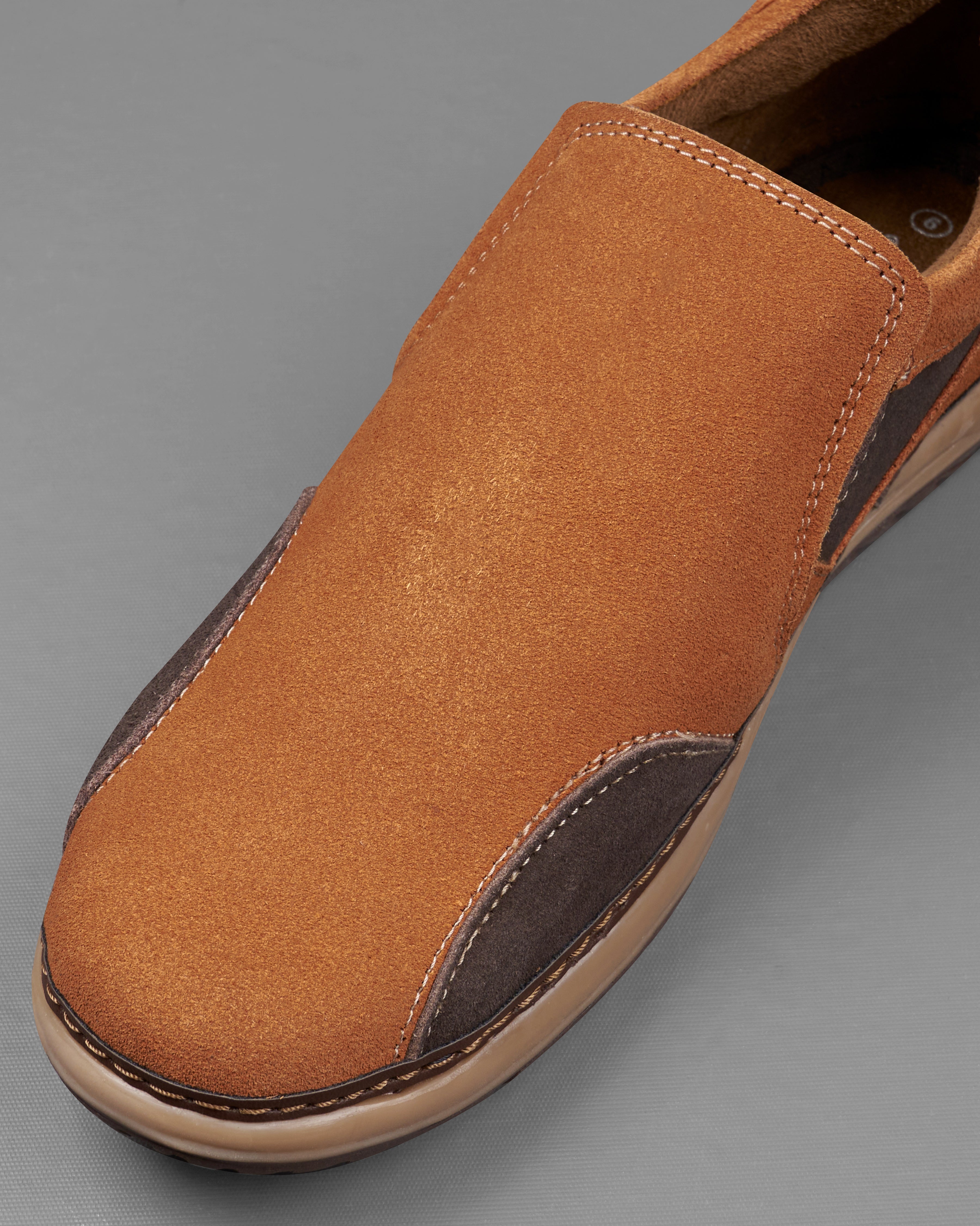 Cinnamon Brown Slip On Suede leather Shoes FT079-6, FT079-7, FT079-8, FT079-9, FT079-10, FT079-11