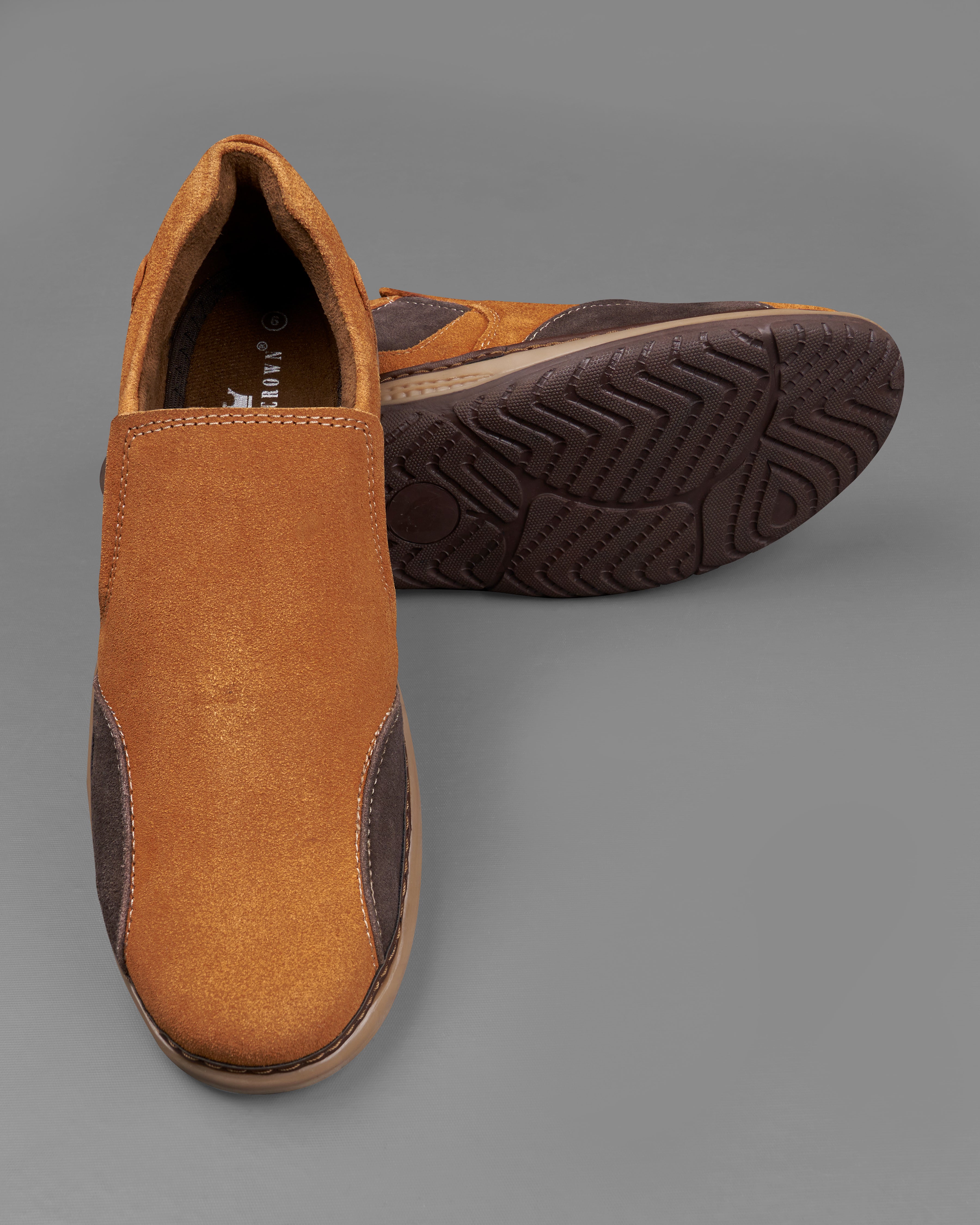 Cinnamon Brown Slip On Suede leather Shoes FT079-6, FT079-7, FT079-8, FT079-9, FT079-10, FT079-11