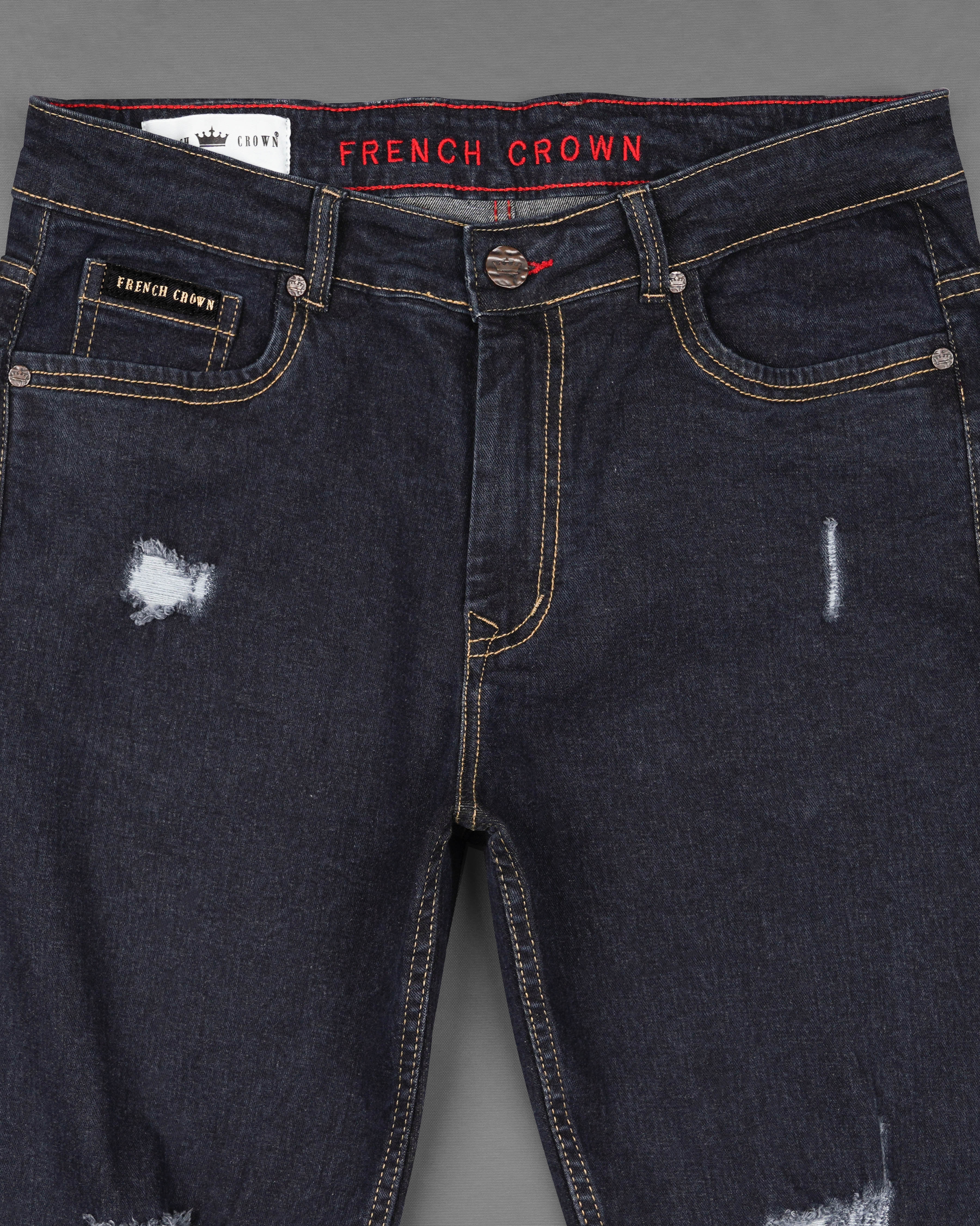 Thunder Blue Mildly Distressed Rinse Wash Stretchable Denim J160-32, J160-34, J160-36, J160-38, J160-40