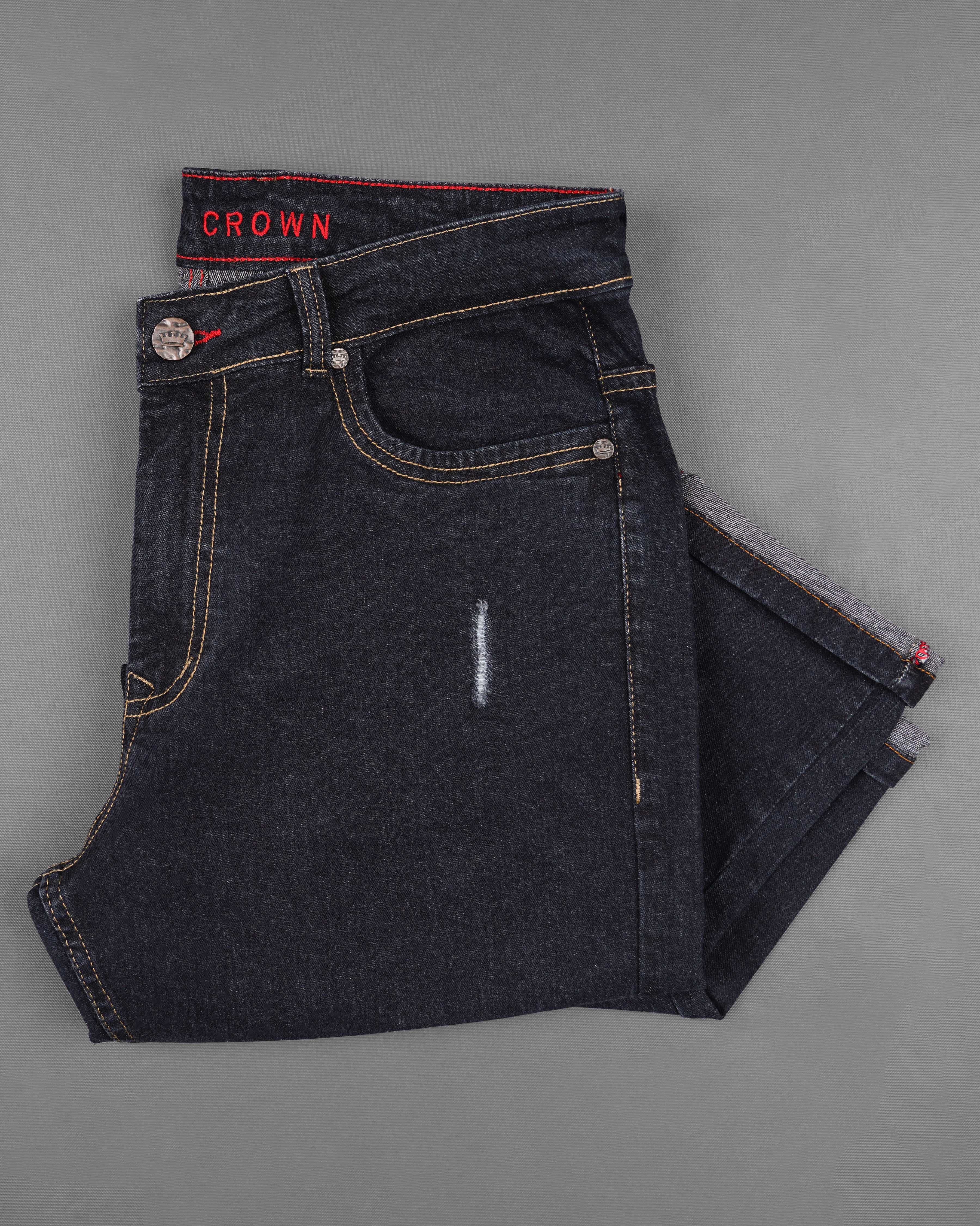 Thunder Blue Mildly Distressed Rinse Wash Stretchable Denim J160-32, J160-34, J160-36, J160-38, J160-40