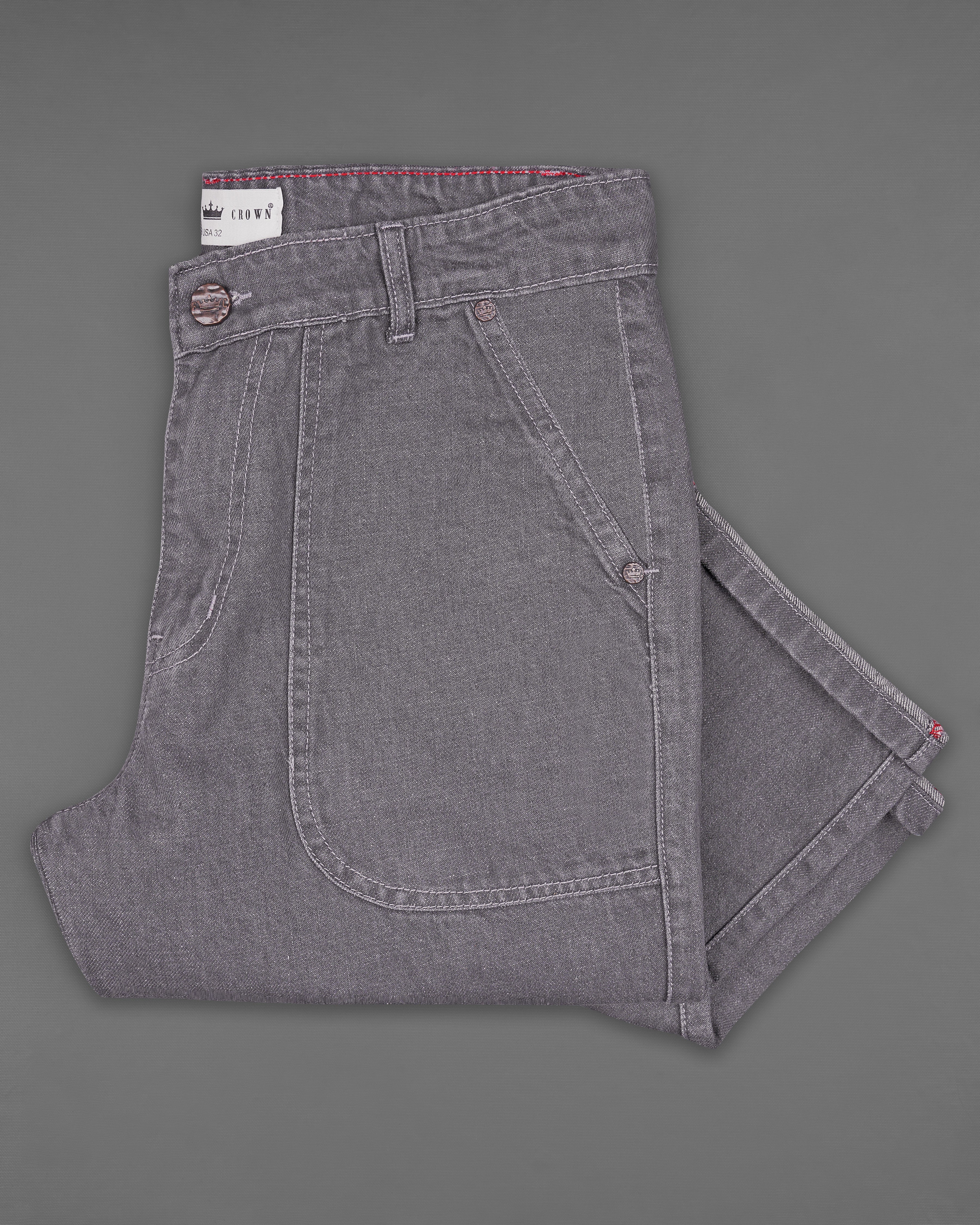 Smokey Gray Rinse Wash Cargo Denim J168-32, J168-34, J168-36, J168-38, J168-40