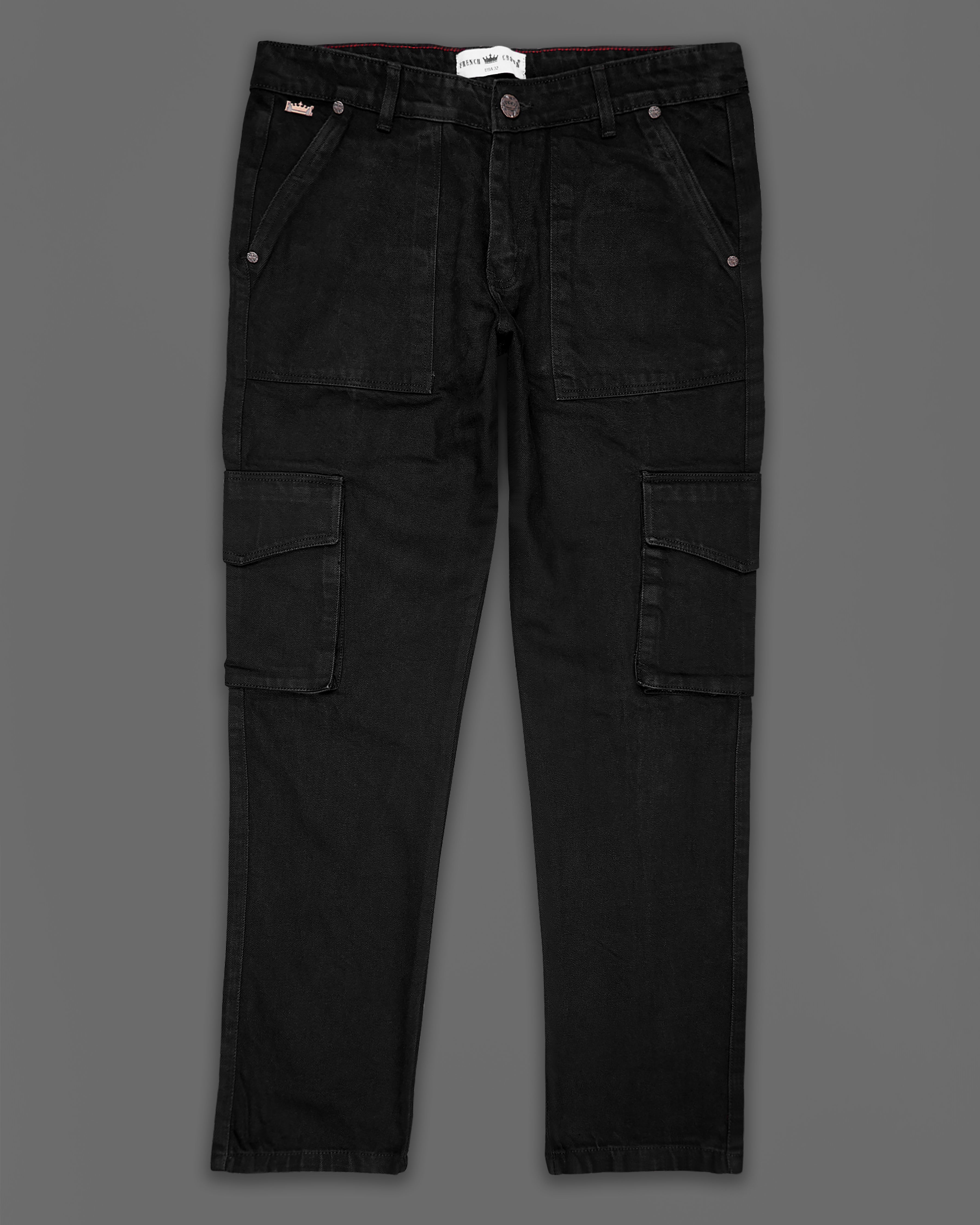 Jade Black Rinse Wash Cargo Denim J169-30, J169-32, J169-34, J169-36, J169-38, J169-40