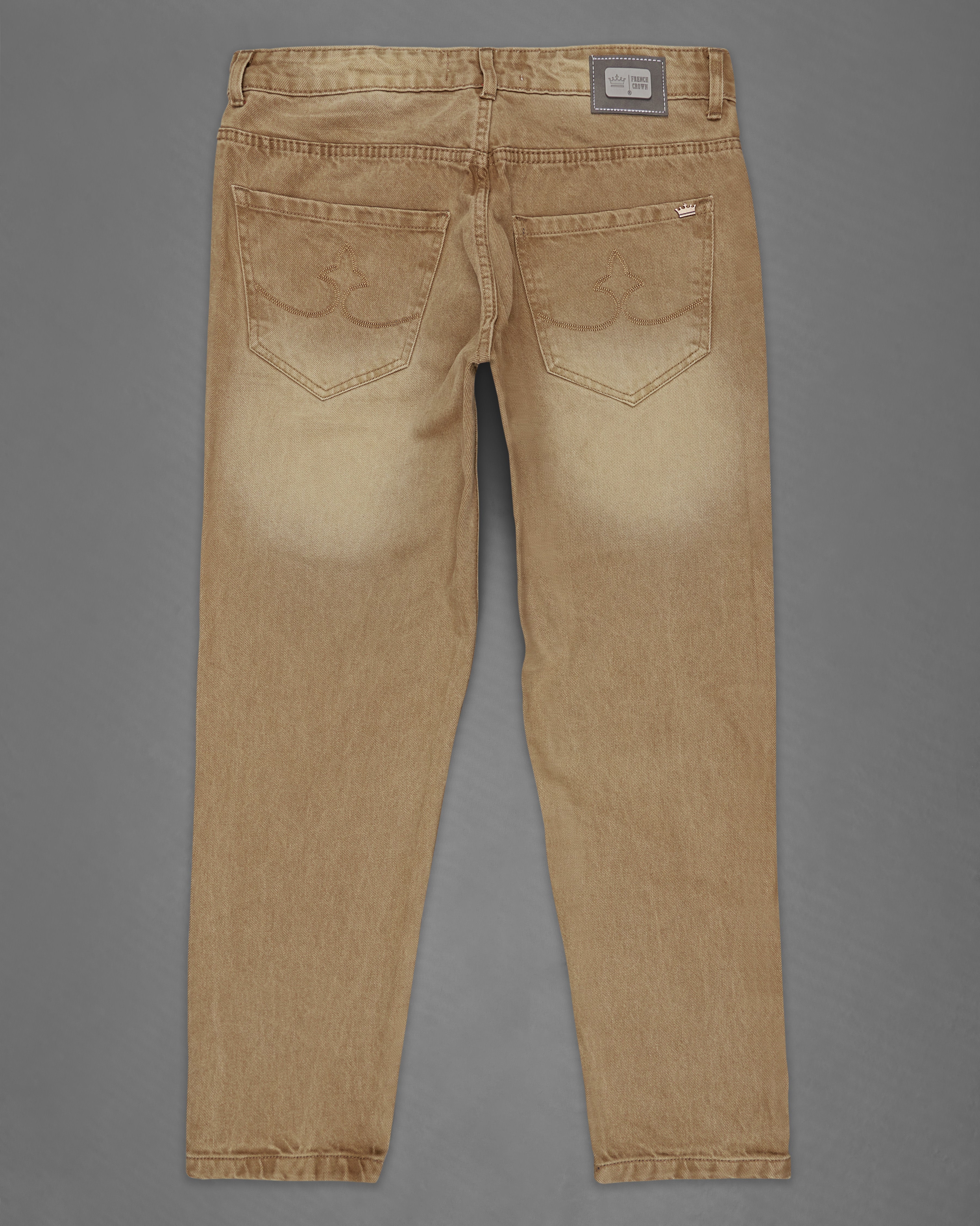 French Beige Brown Stone Wash Denim J171-30, J171-32, J171-34, J171-36, J171-38, J171-40