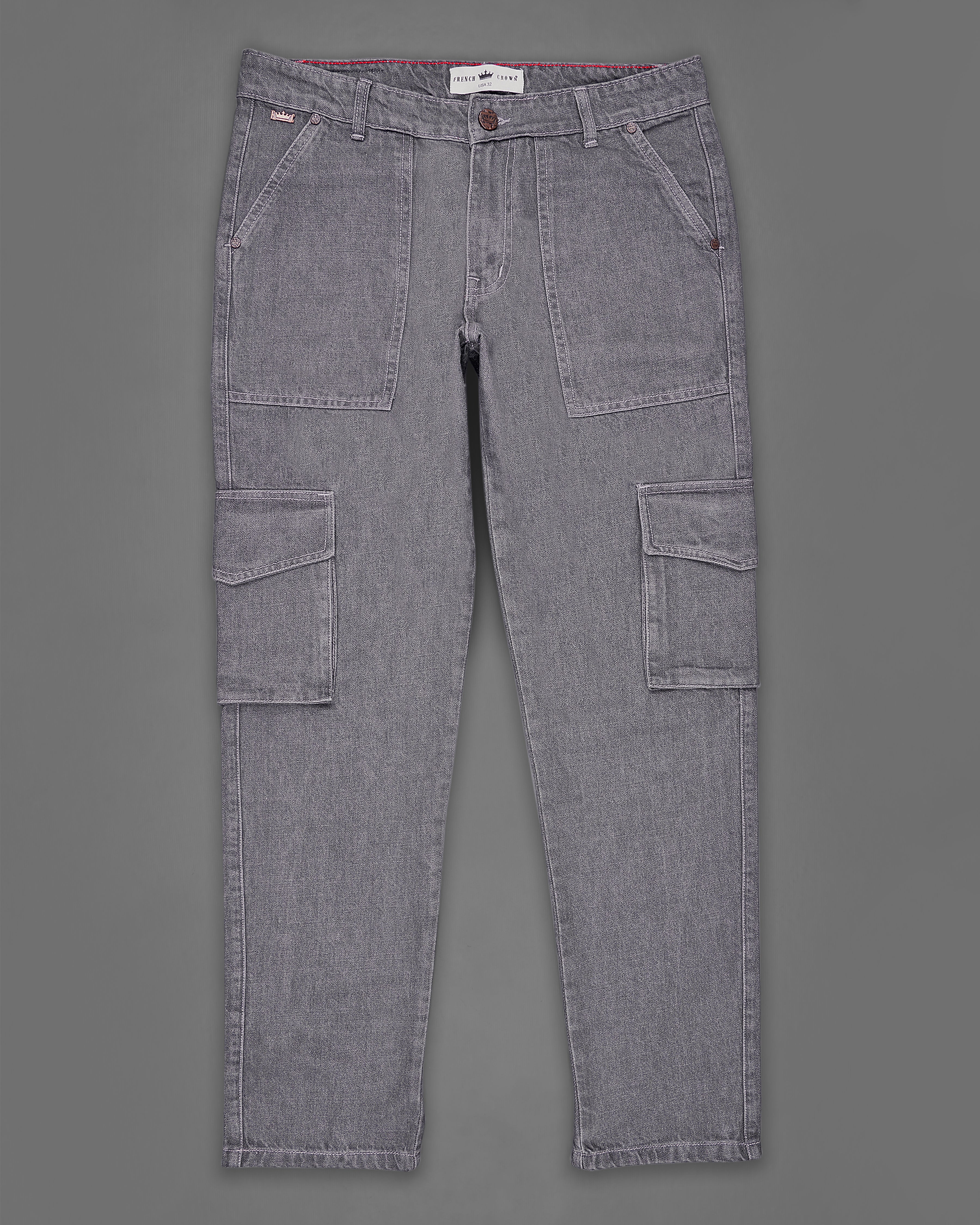 Spicy Gray Rinse Wash Cargo Denim J172-32, J172-34, J172-36, J172-38, J172-40