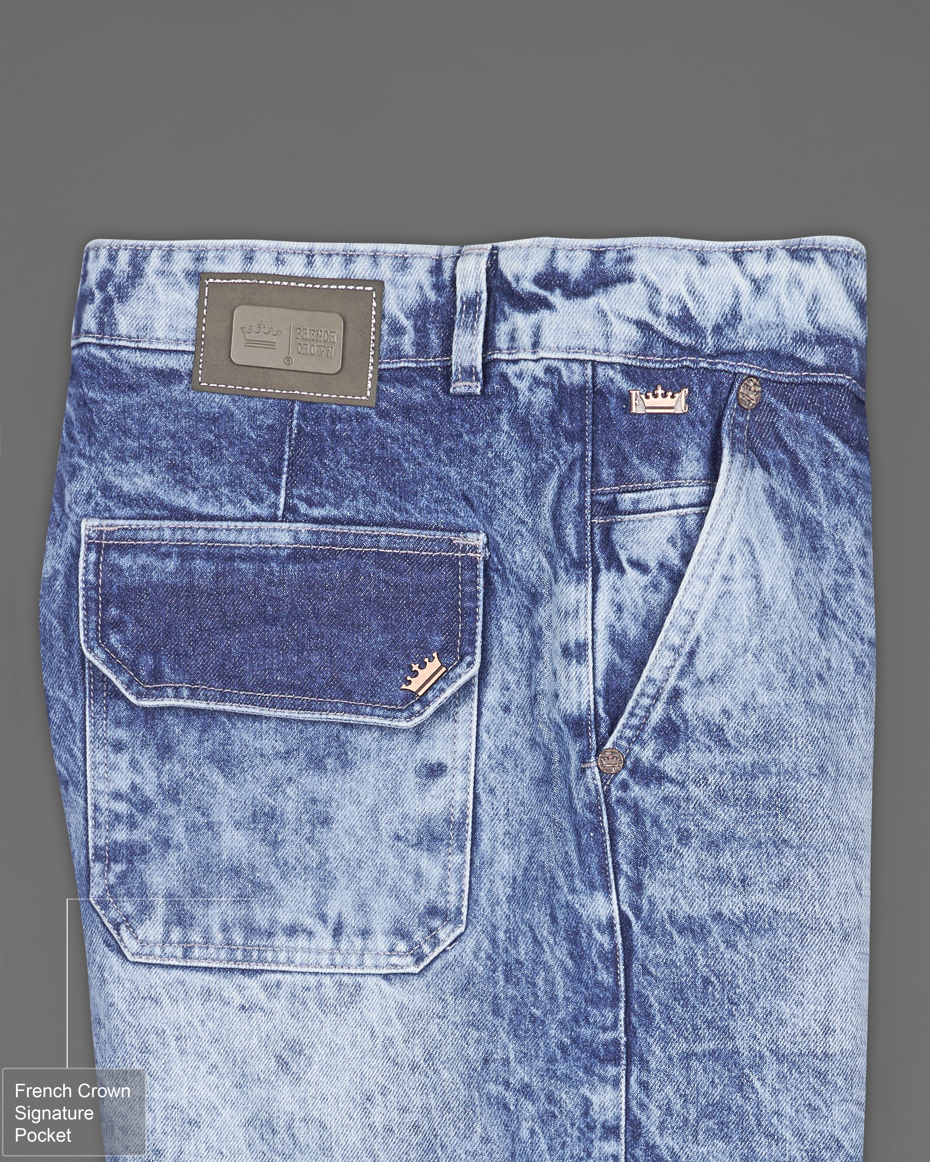 Slate Blue Stone Washed Denim J174-32, J174-34, J174-36, J174-38, J174-40