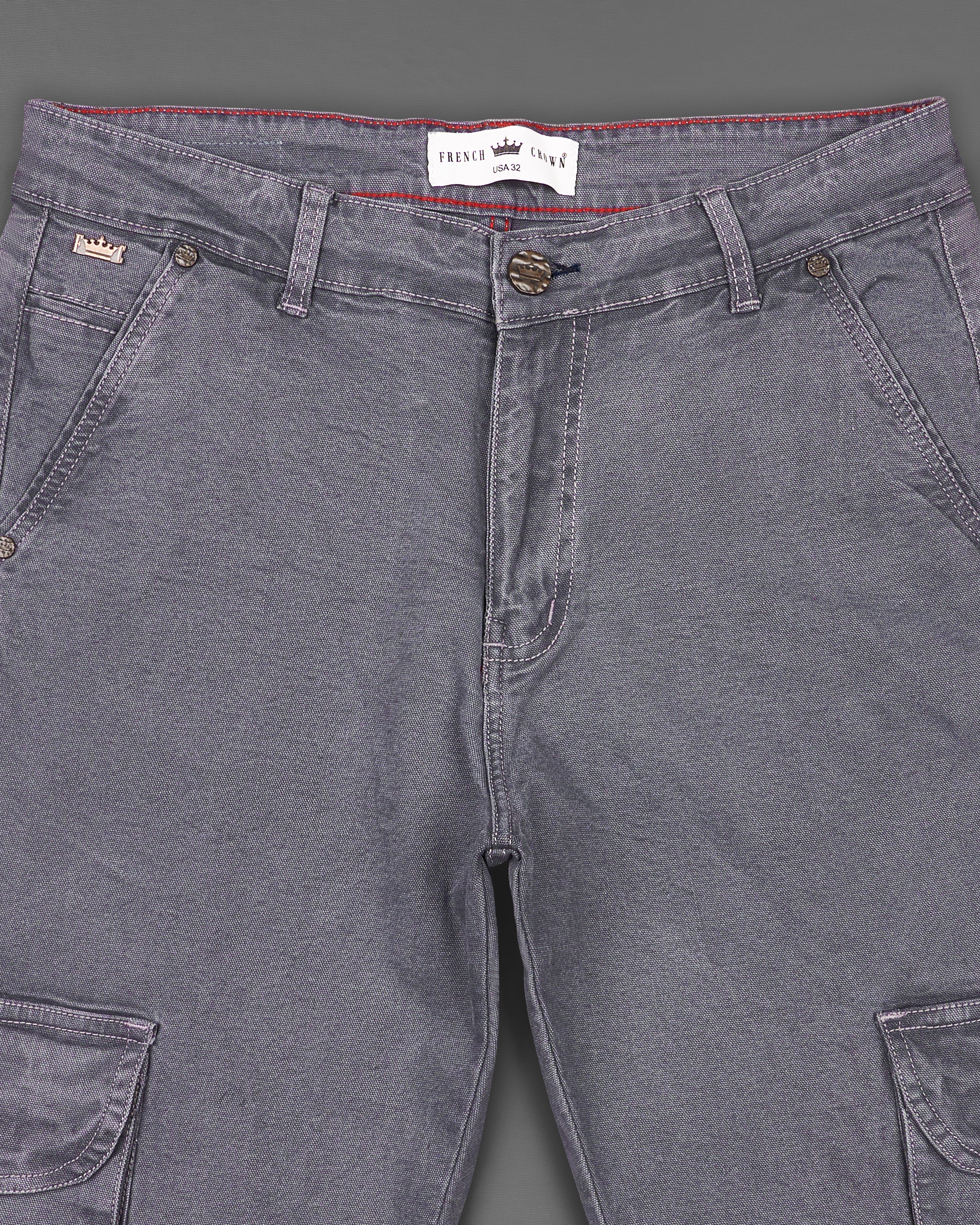 Shuttle Gray Rinse Wash Stretchable Cargo Denim J179-32, J179-34, J179-36, J179-38, J179-40