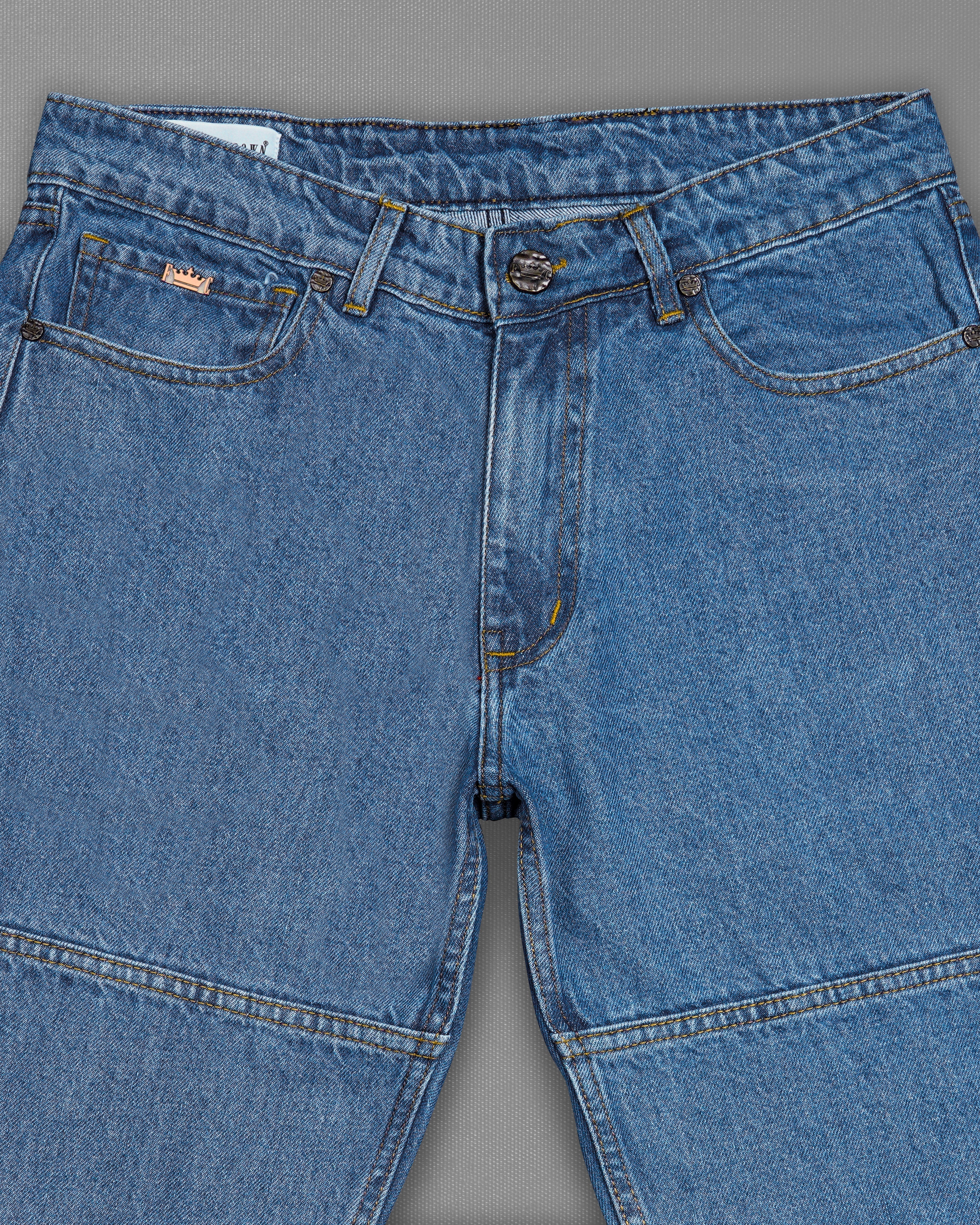 Greyish Blue Stone Wash Mildly Distressed Denim J201-30, J201-32, J201-34, J201-36, J201-38, J201-40