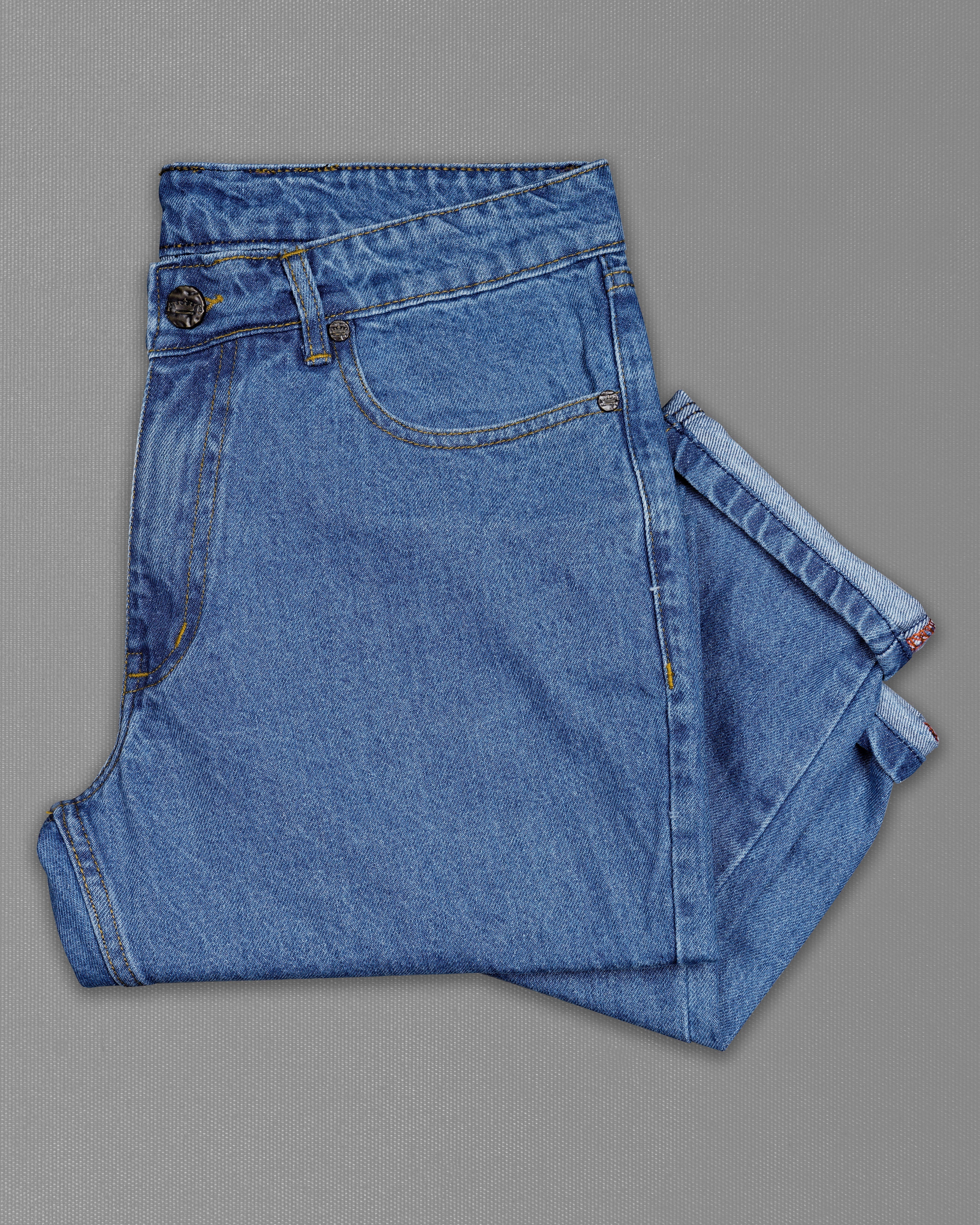 Greyish Blue Stone Wash Mildly Distressed Denim J201-30, J201-32, J201-34, J201-36, J201-38, J201-40