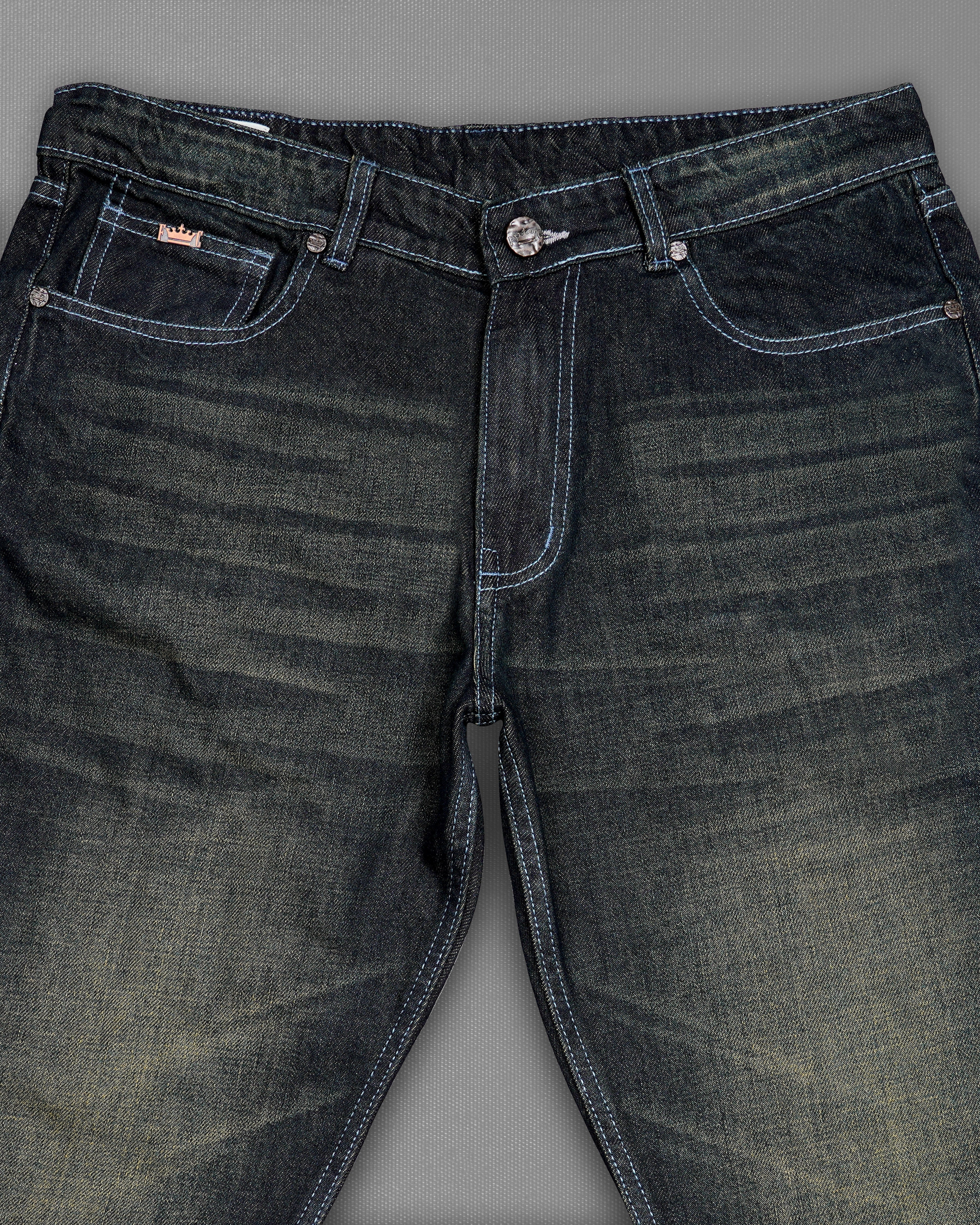 Rangoon Black with Avocado Green Stone Wash Denim J204-30, J204-32, J204-34, J204-36, J204-38, J204-40