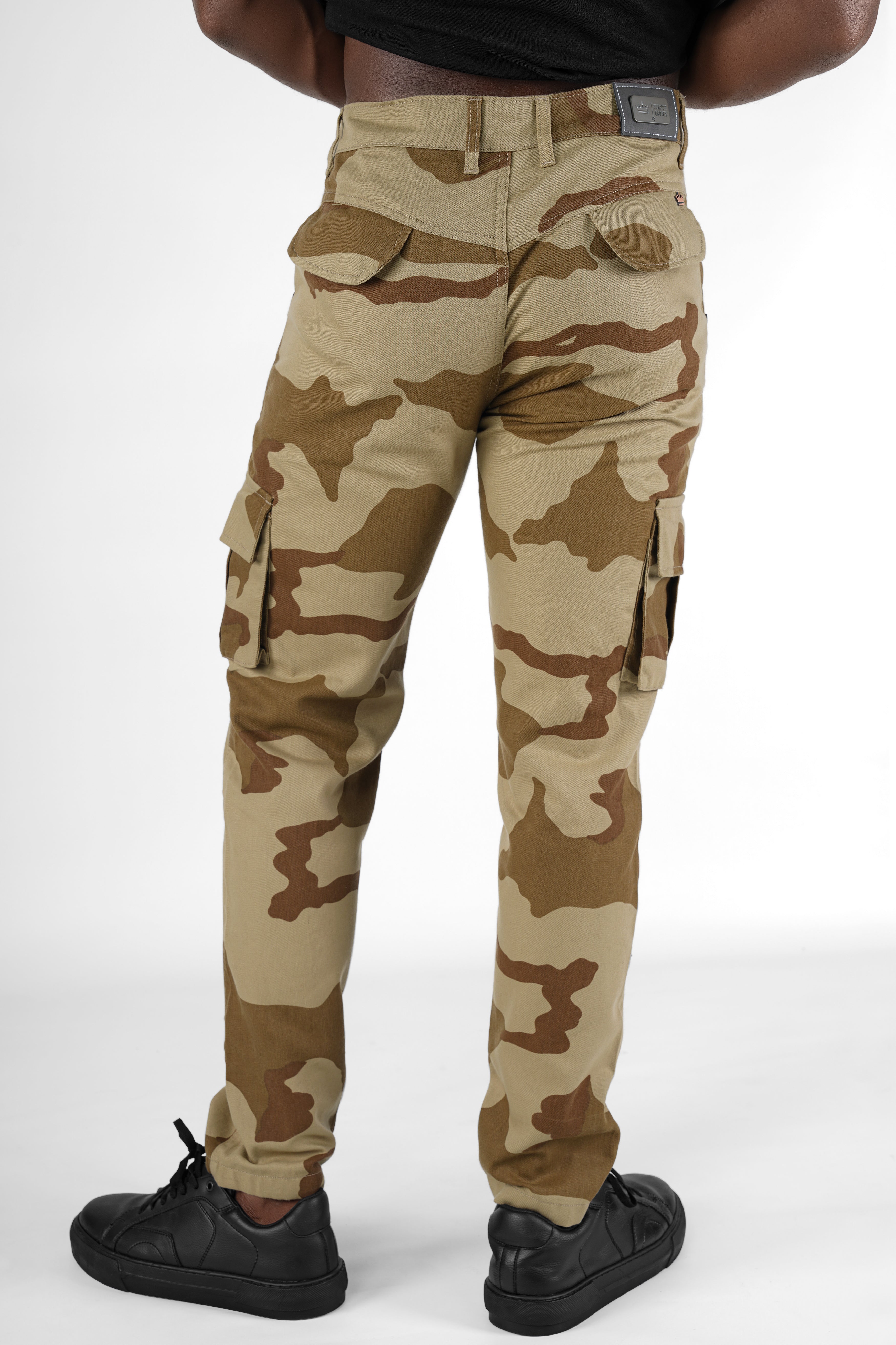 Sandrift Brown and Otter Dark Brown Camouflage Cargo Denim J233-30, J233-32, J233-34, J233-36, J233-38, J233-40