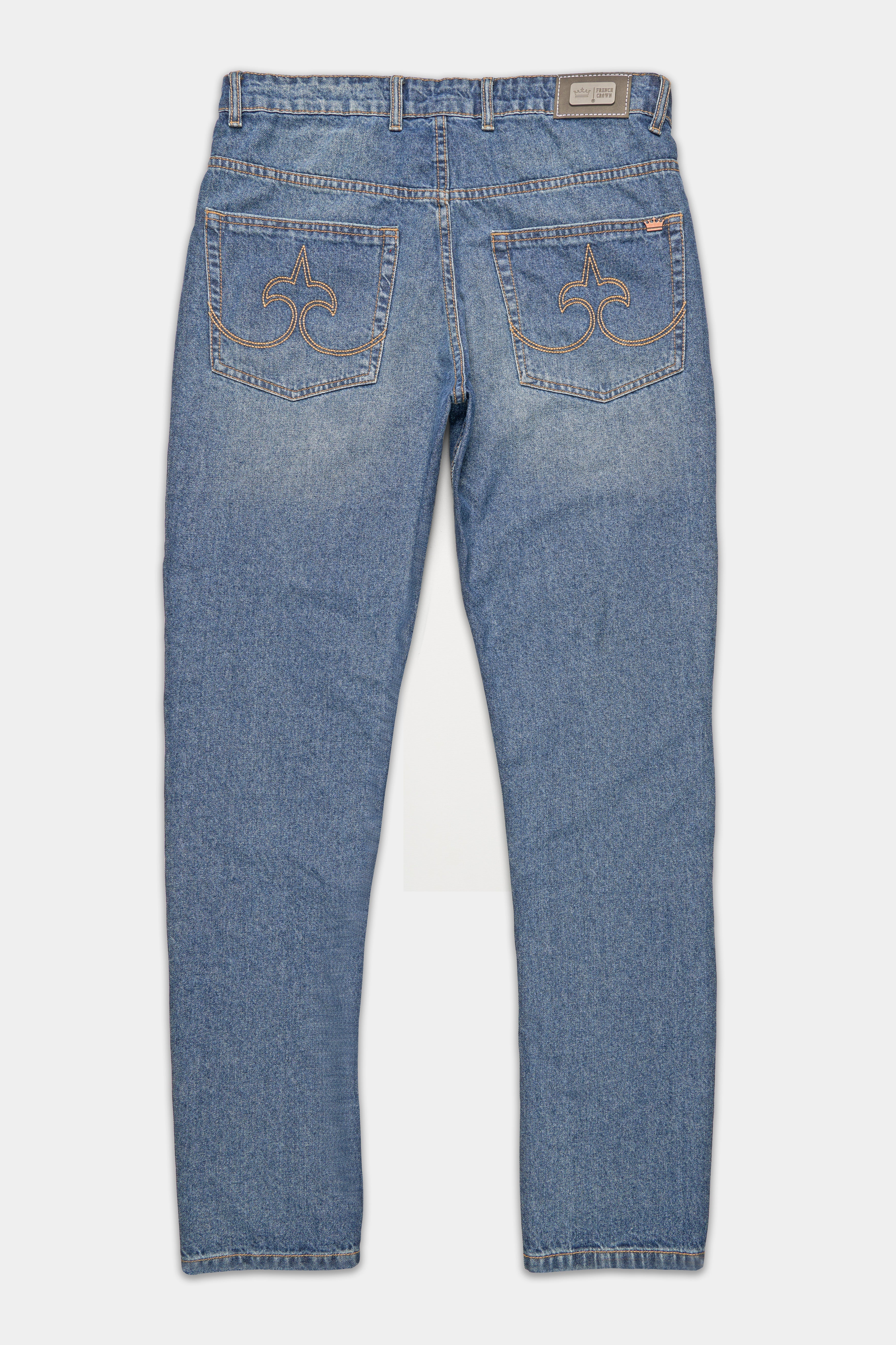 Waikawa Blue Mildly Distressed Whiskering Wash Denim J235-30, J235-32, J235-34, J235-36, J235-38, J235-40