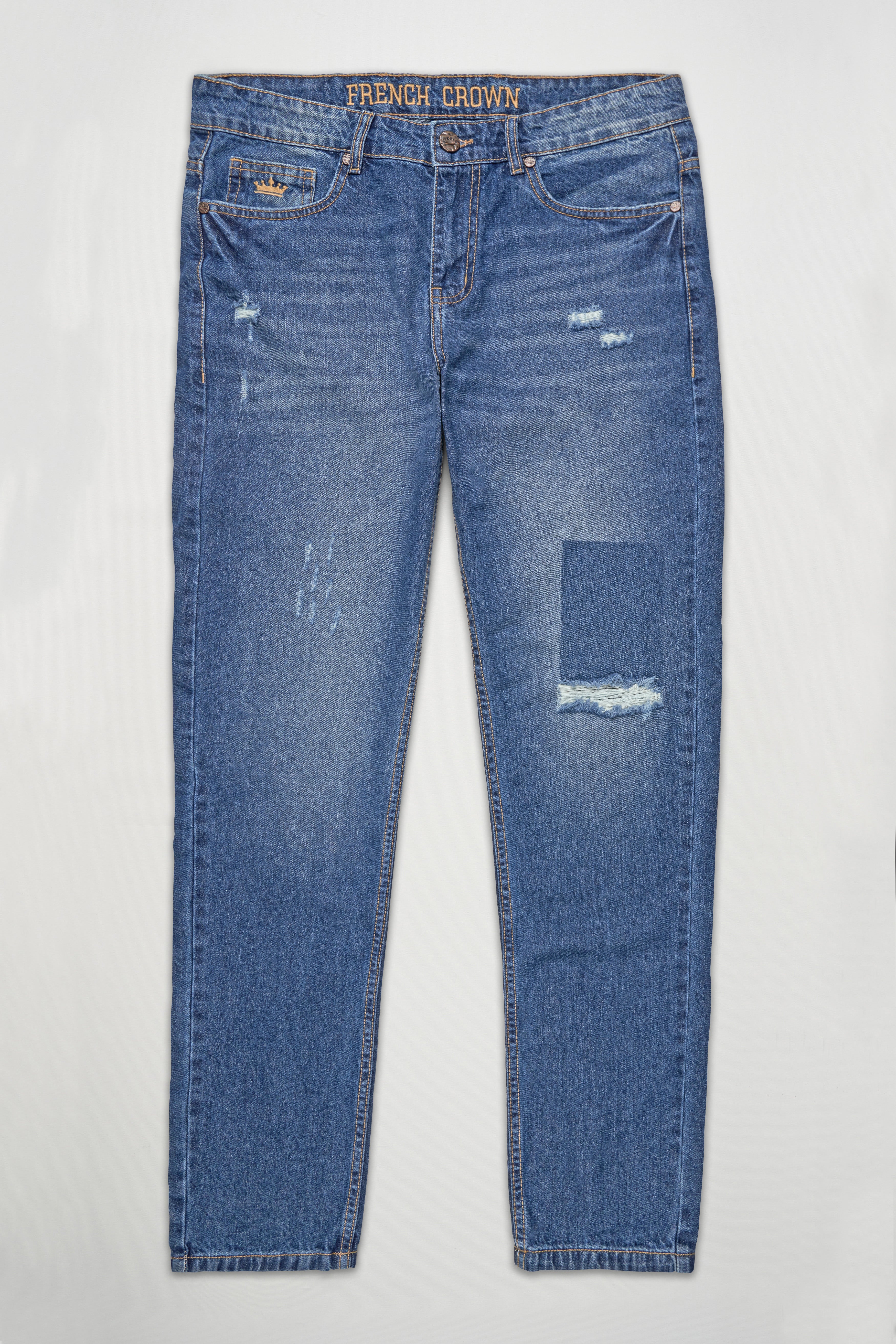 Bayoux Blue Mildly Distressed Whiskering Wash Denim J236-30, J236-32, J236-34, J236-36, J236-38, J236-40