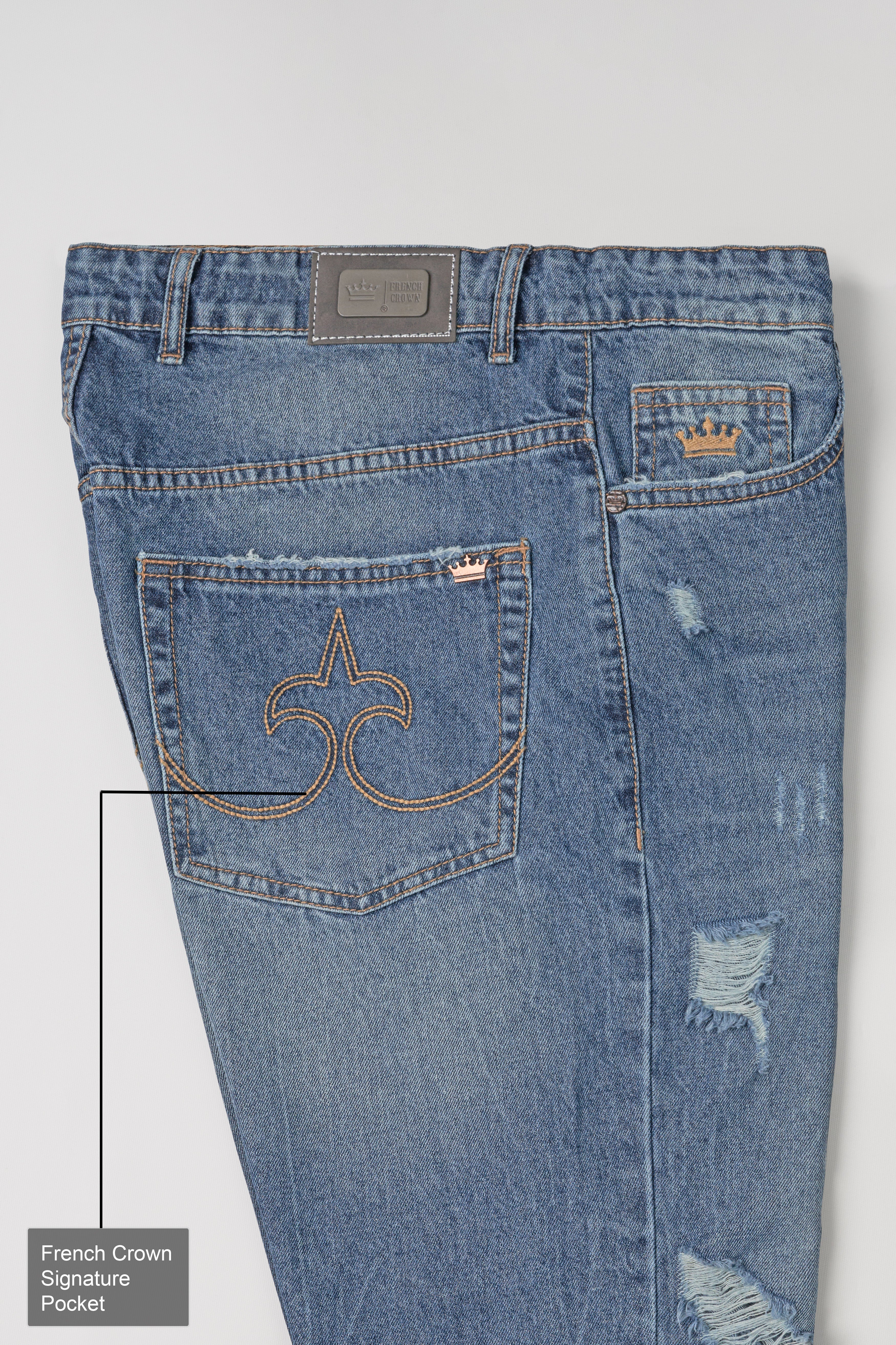 Lynch Blue Mildly Distressed Stone Wash Denim J237-30, J237-32, J237-34, J237-36, J237-38, J237-40