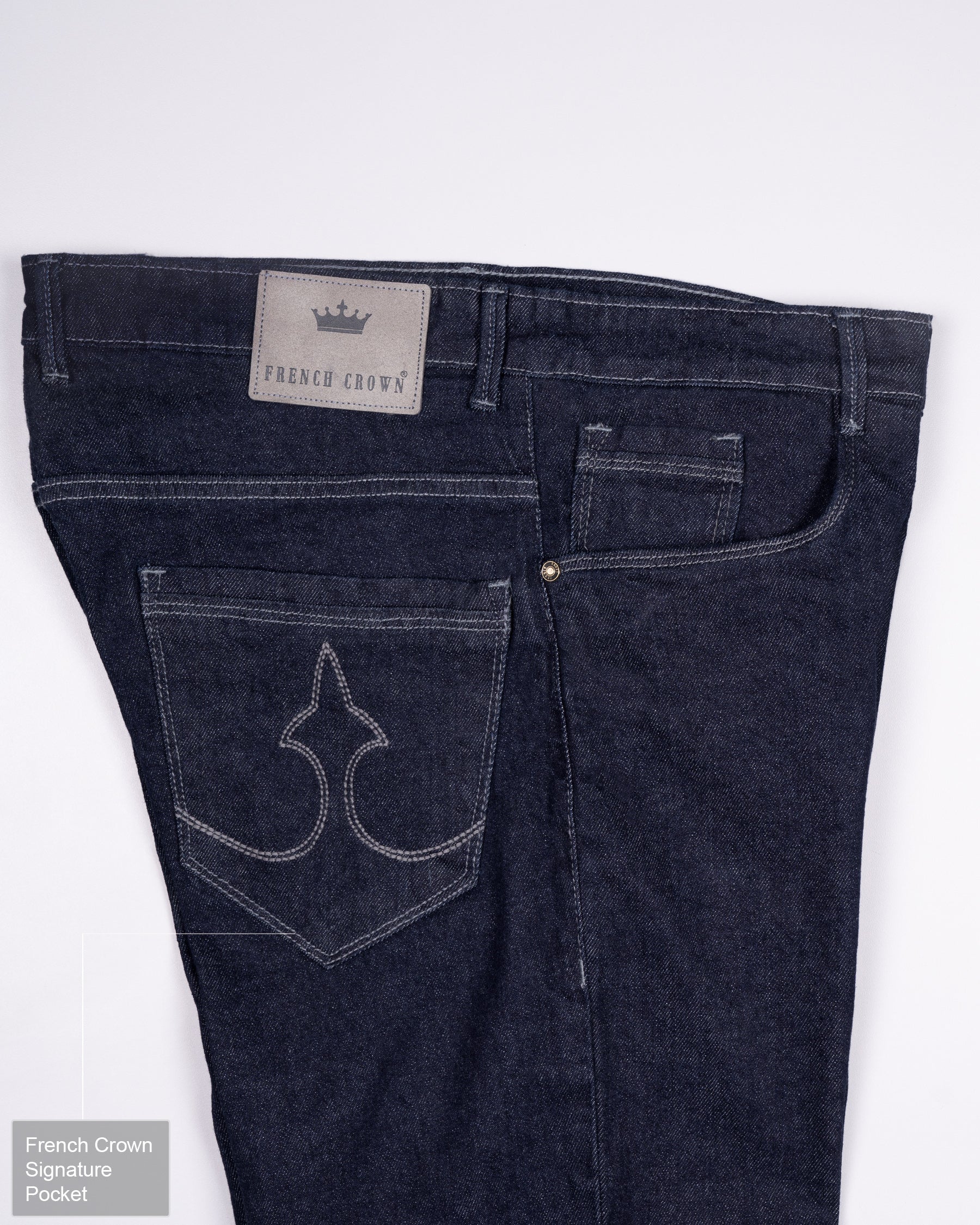 MIDNIGHT BLUE SLIM FIT MID-RISE CLEAN LOOK STRETCHABLE DENIM J87-30, J87-32, J87-34, J87-36, J87-38, J87-40