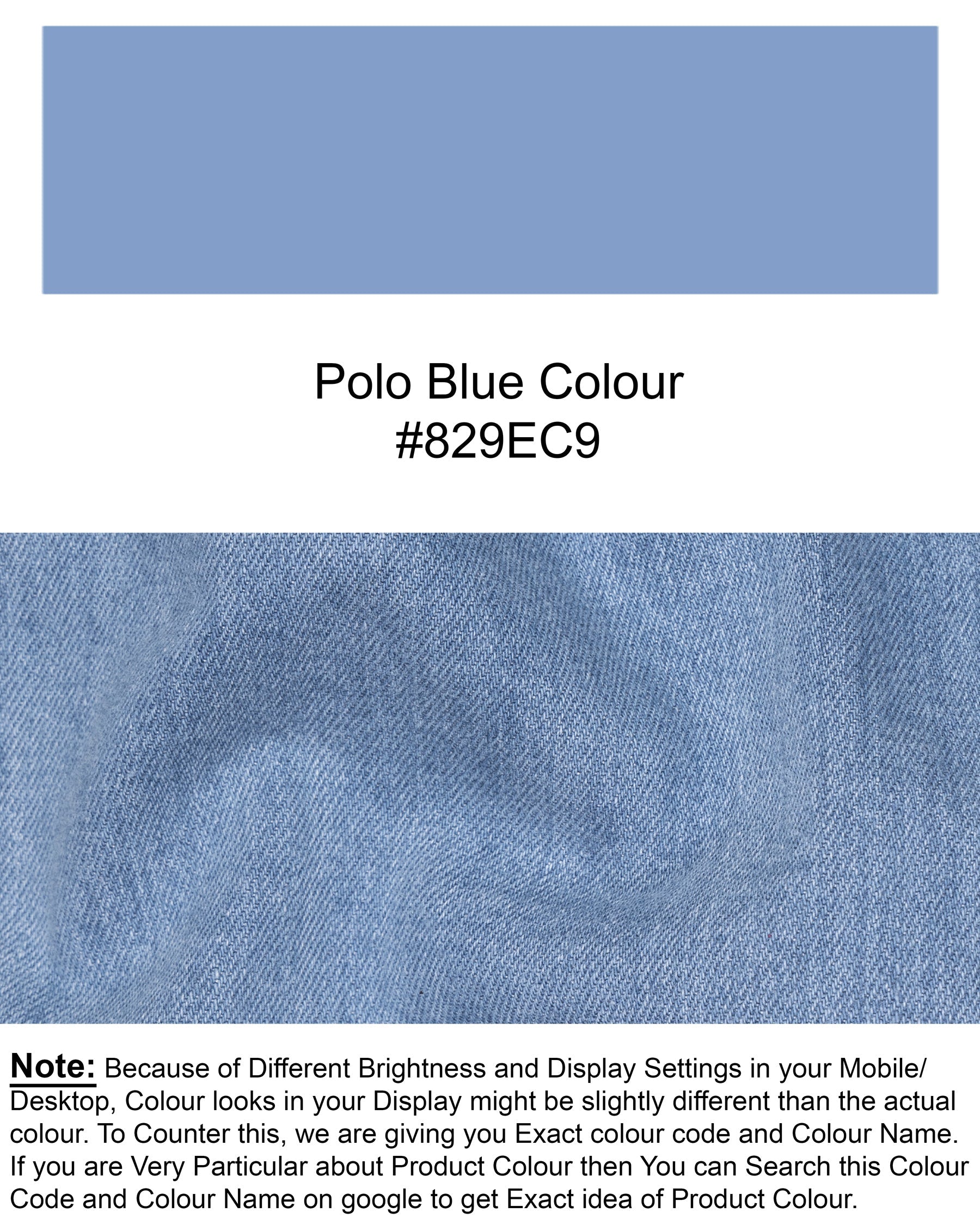 POLO BLUE SLIM FIT MID-RISE CLEAN LOOK STRETCHABLE DENIM J88-32, J88-36, J88-38, J88-40, J88-30, J88-34