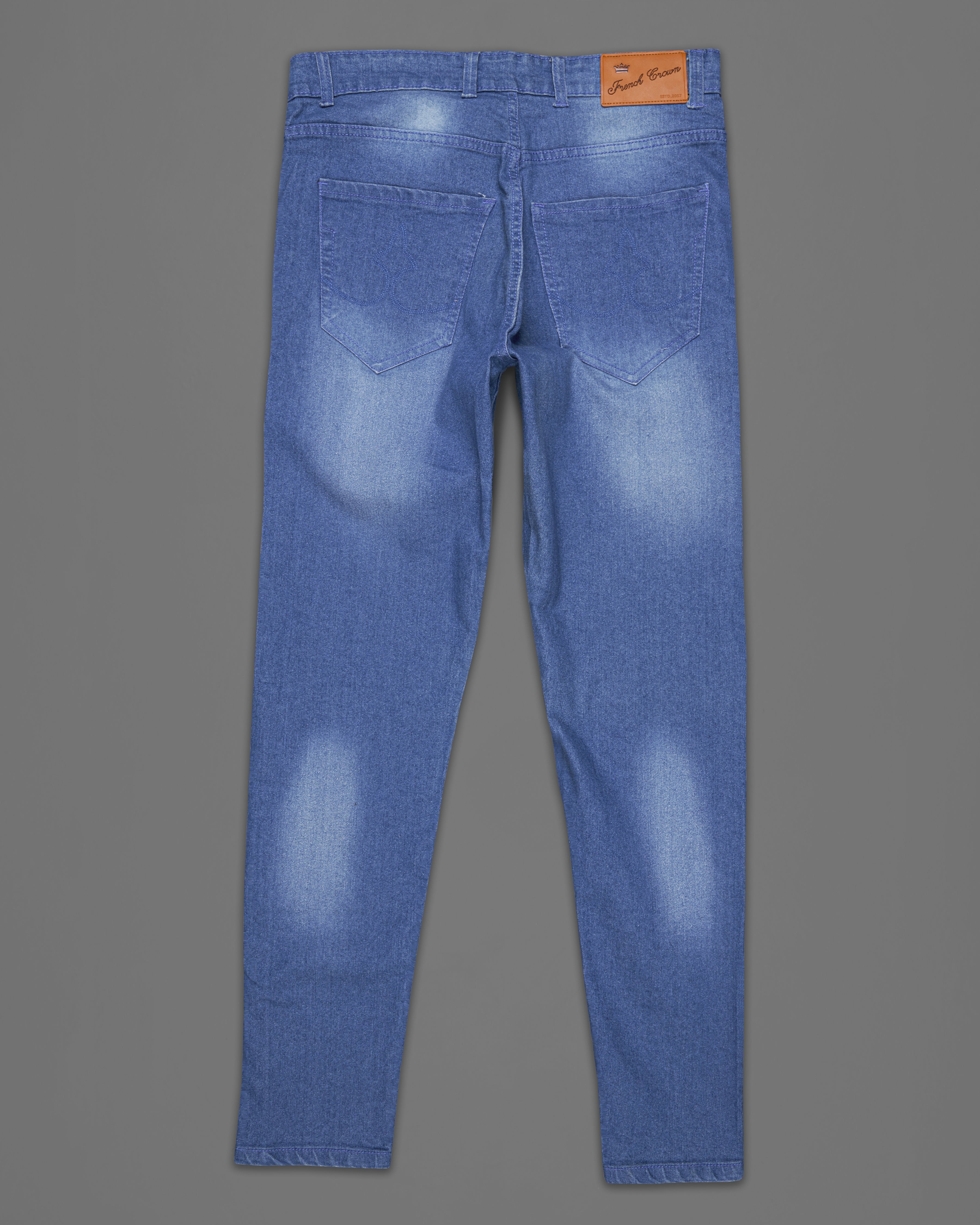 Glaucous Blue Airplane Hand-Painted Stone Washed Denim J092-ART-32, J092-ART-34, J092-ART-36, J092-ART-38, J092-ART-40