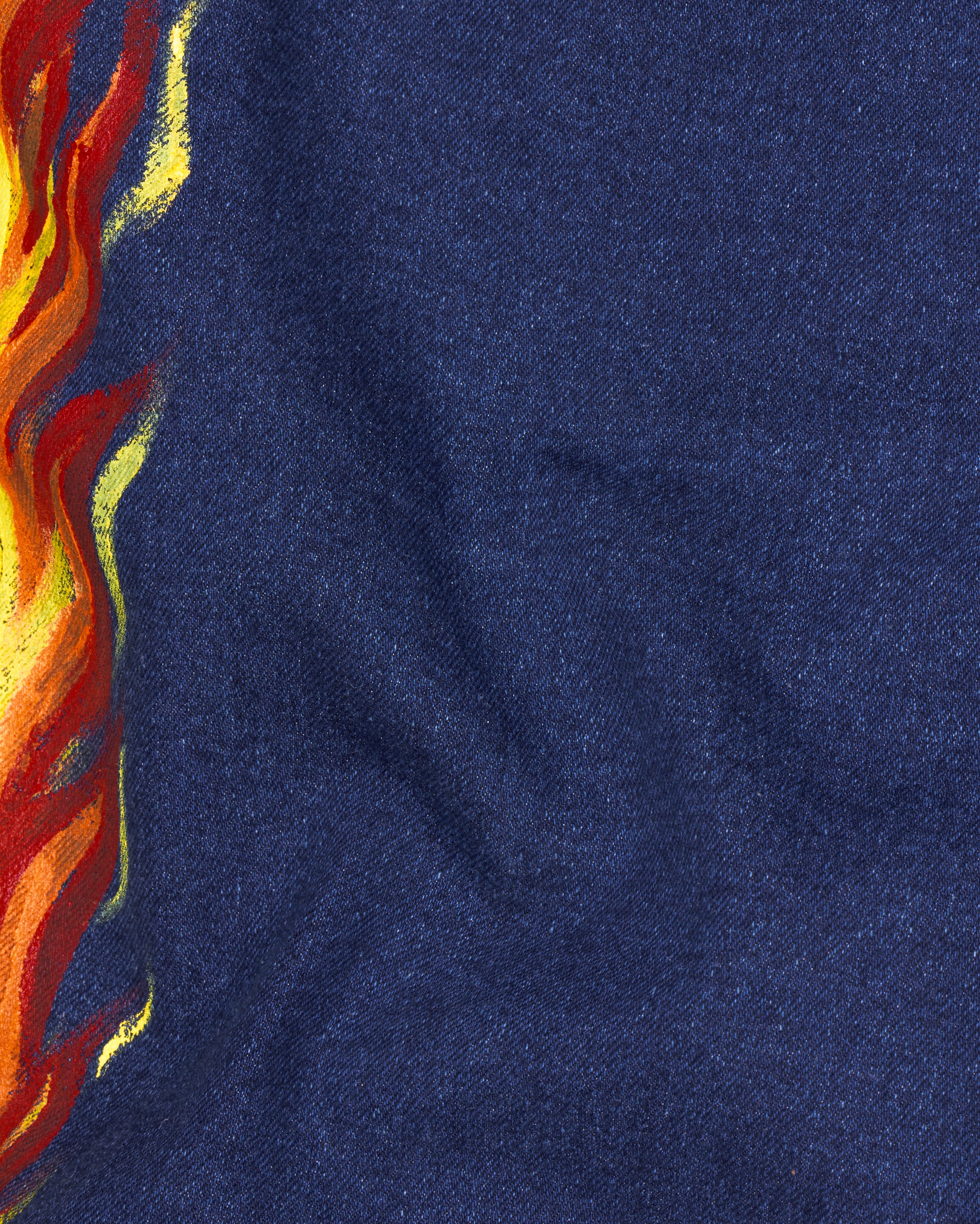 Ebony Clay Blue Fire Hand-Painted Rinse Wash Denim J094-ART-32, J094-ART-34, J094-ART-36, J094-ART-38, J094-ART-40