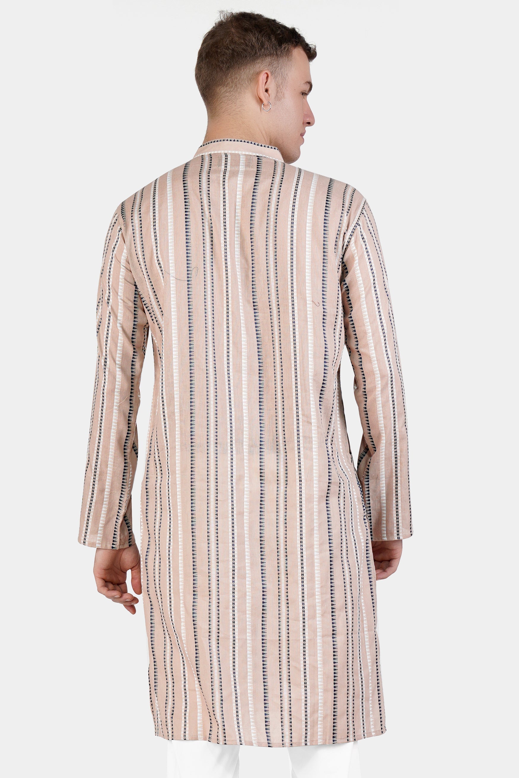 Dust Storm Brown Dobby Textured Premium Giza Cotton Kurta