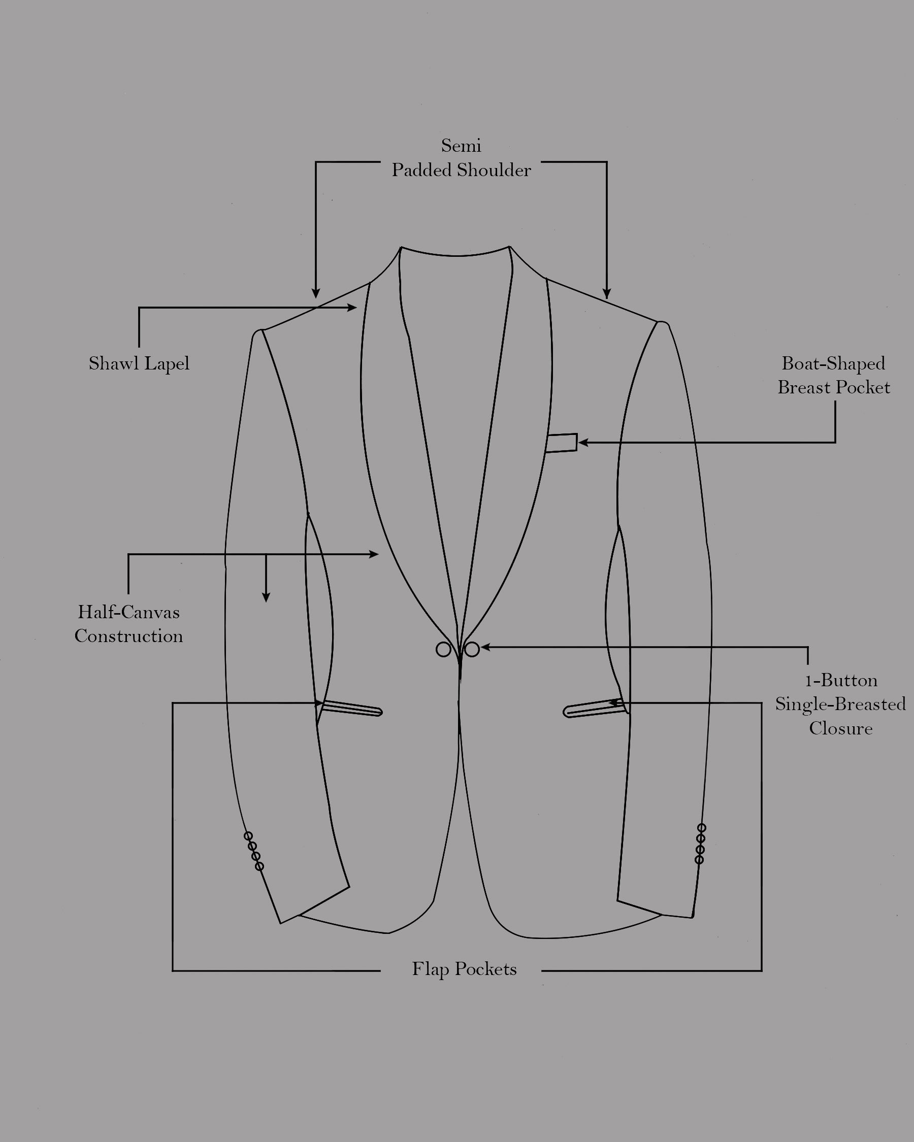 Oak Brown Premium Cotton Tuxedo Blazer