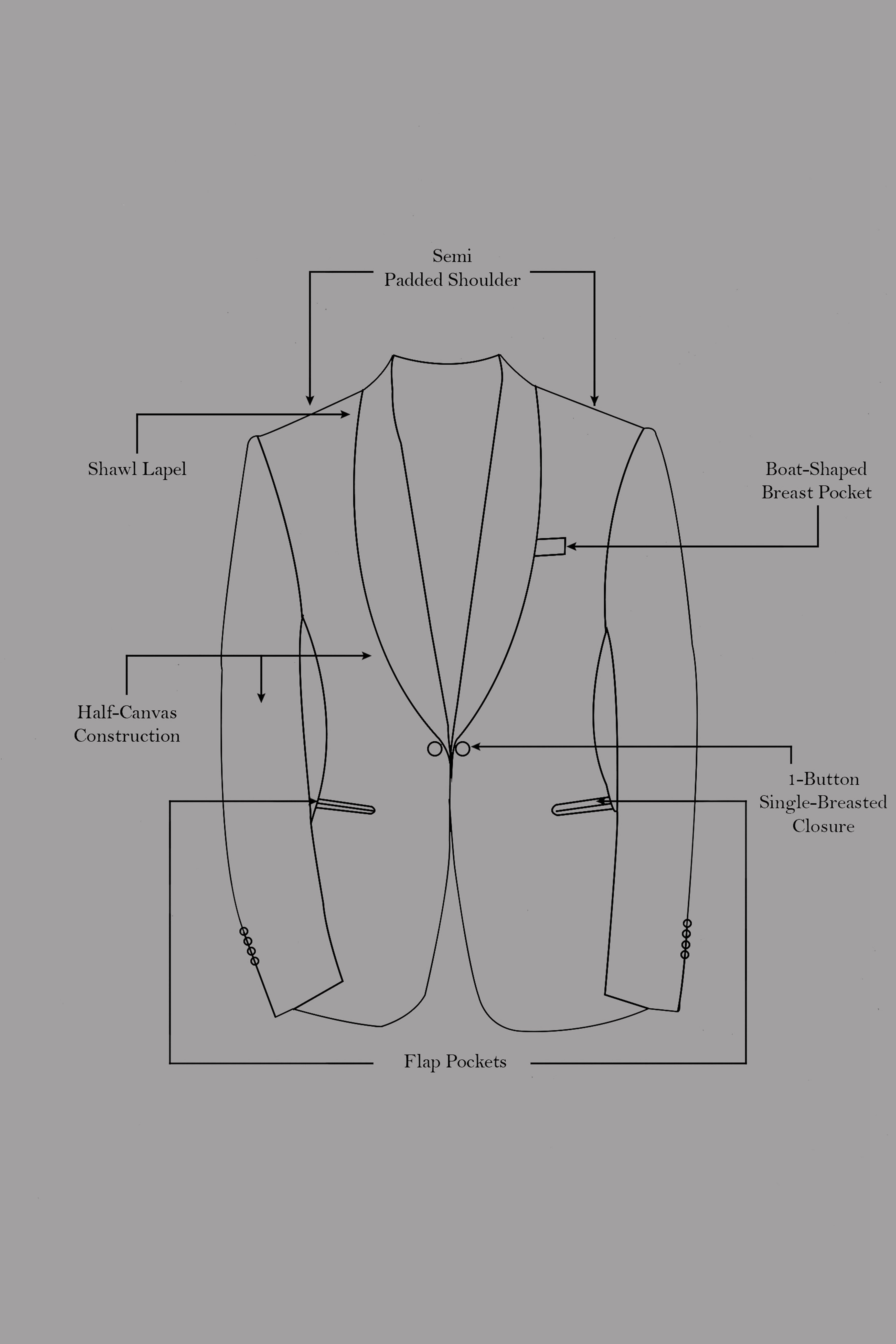 Taupe Green Stretchable Premium Cotton Tuxedo traveler Blazer