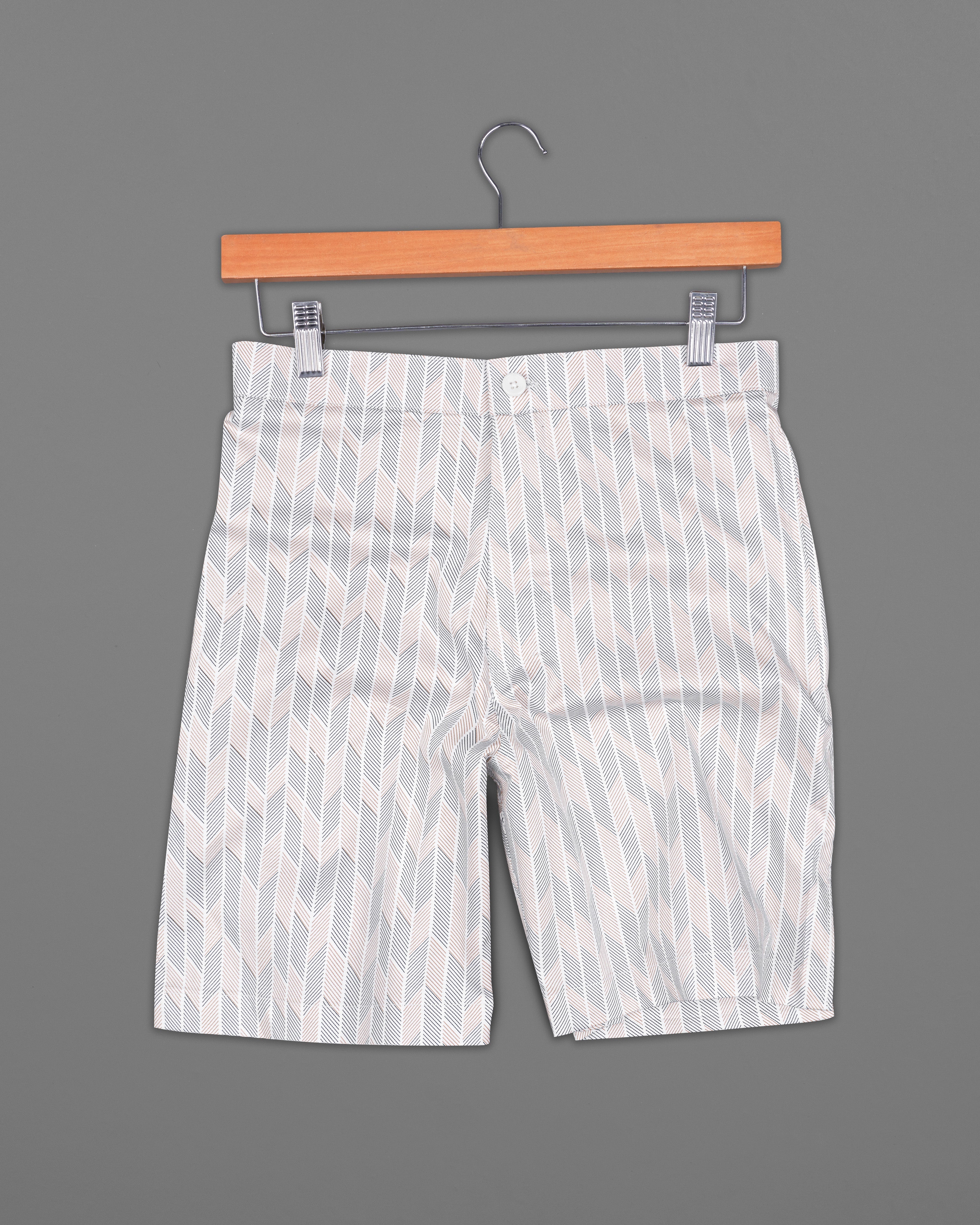 Chestnut Peach with Flint Gray Striped Super Soft Premium Cotton Shorts SR205-28, SR205-30, SR205-32, SR205-34, SR205-36, SR205-38, SR205-40, SR205-42, SR205-44